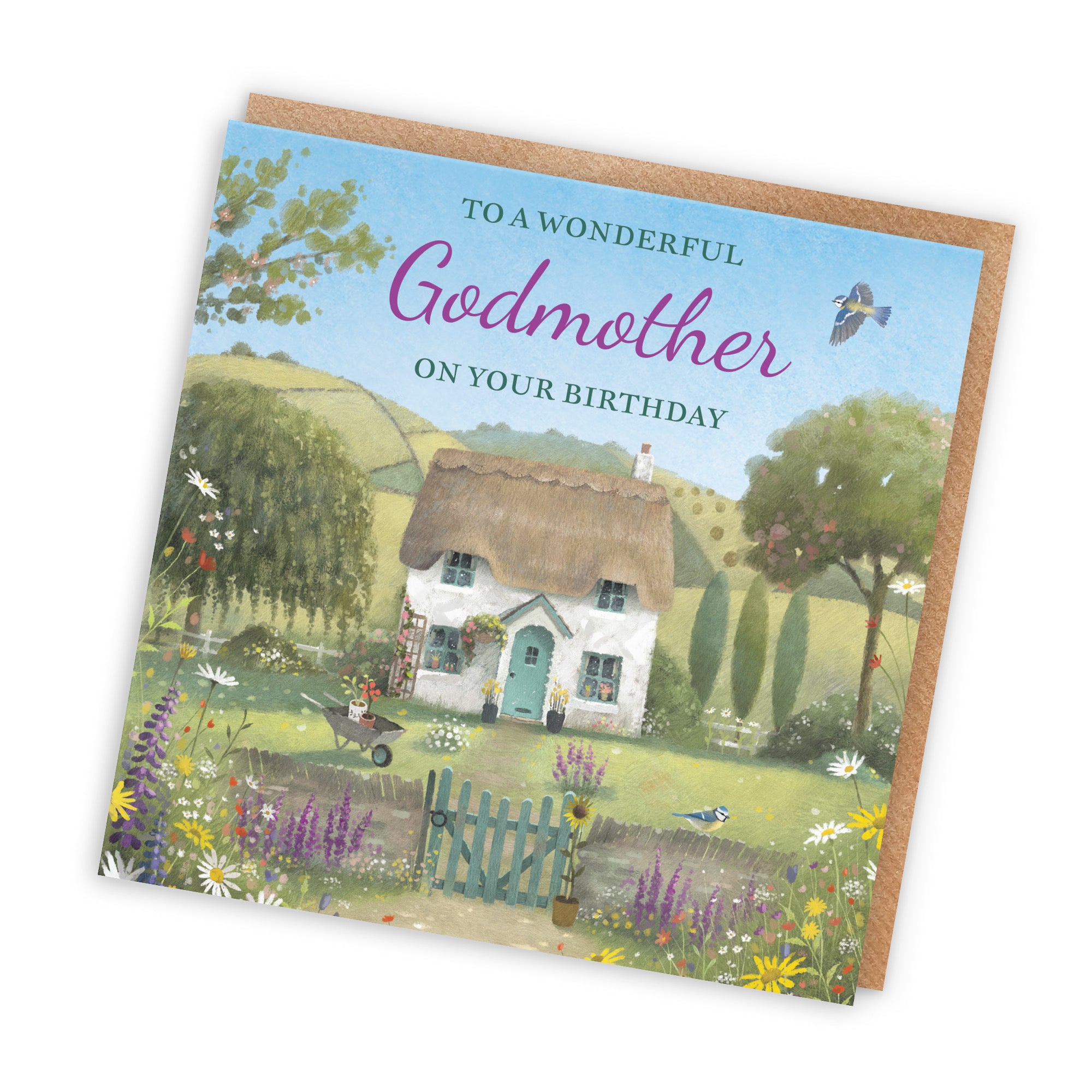 Godmother Birthday Card Thatched Cottage Milo's Gallery - Default Title (RT06487)