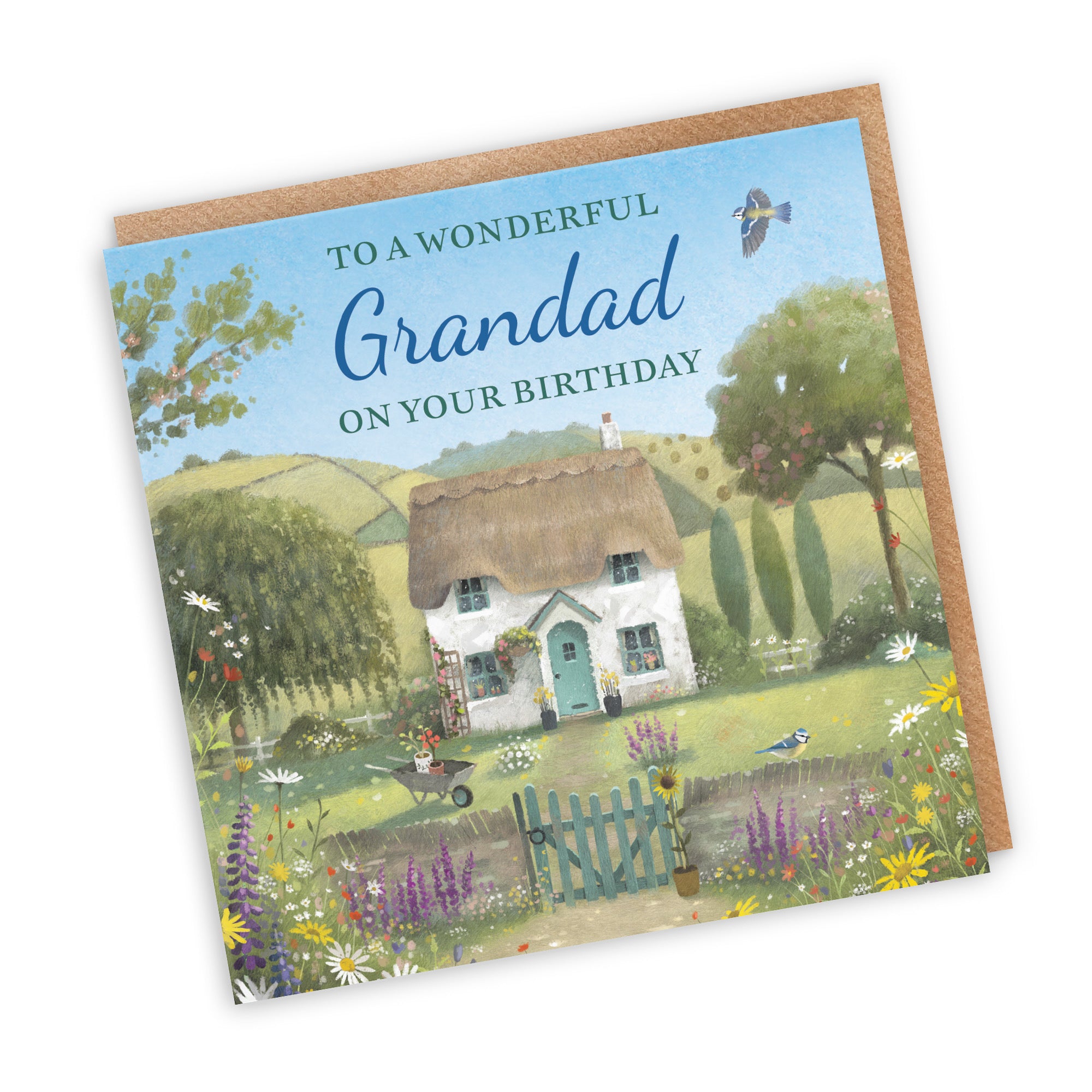 Grandad Birthday Card Thatched Cottage Milo's Gallery - Default Title (RT06488)