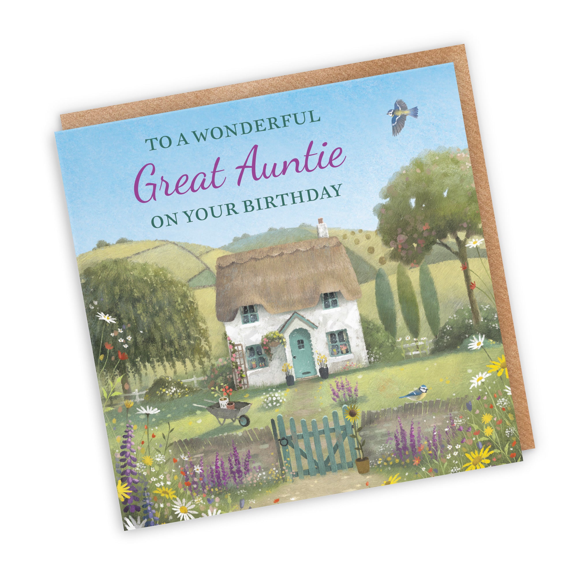 Great Auntie Birthday Card Thatched Cottage Milo's Gallery - Default Title (RT06496)