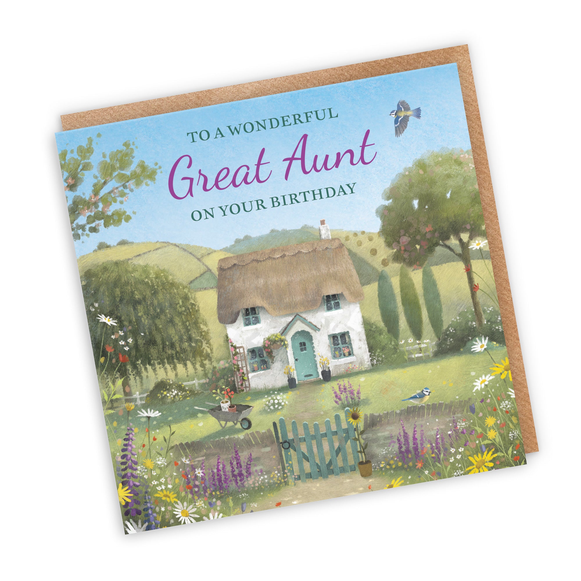 Great Aunt Birthday Card Thatched Cottage Milo's Gallery - Default Title (RT06497)