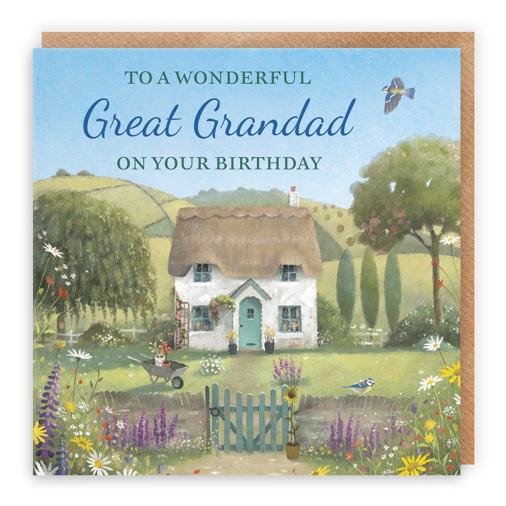 Great Grandad Birthday Card Thatched Cottage Milo's Gallery - Default Title (RT06498)
