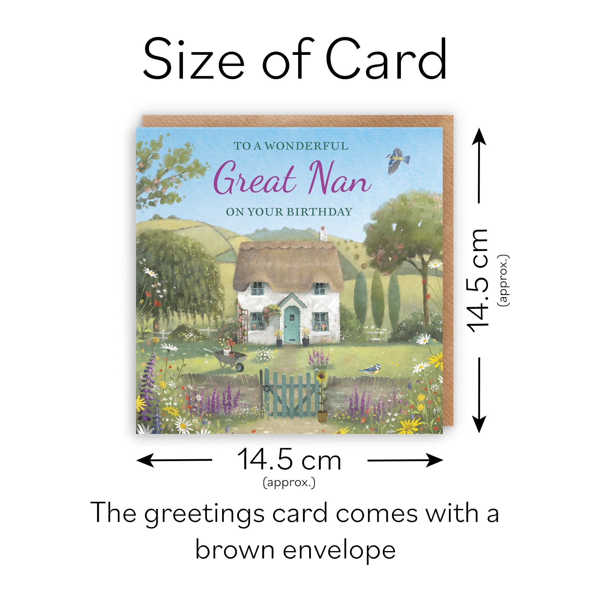Great Nan Birthday Card Thatched Cottage Milo's Gallery - Default Title (RT06502)