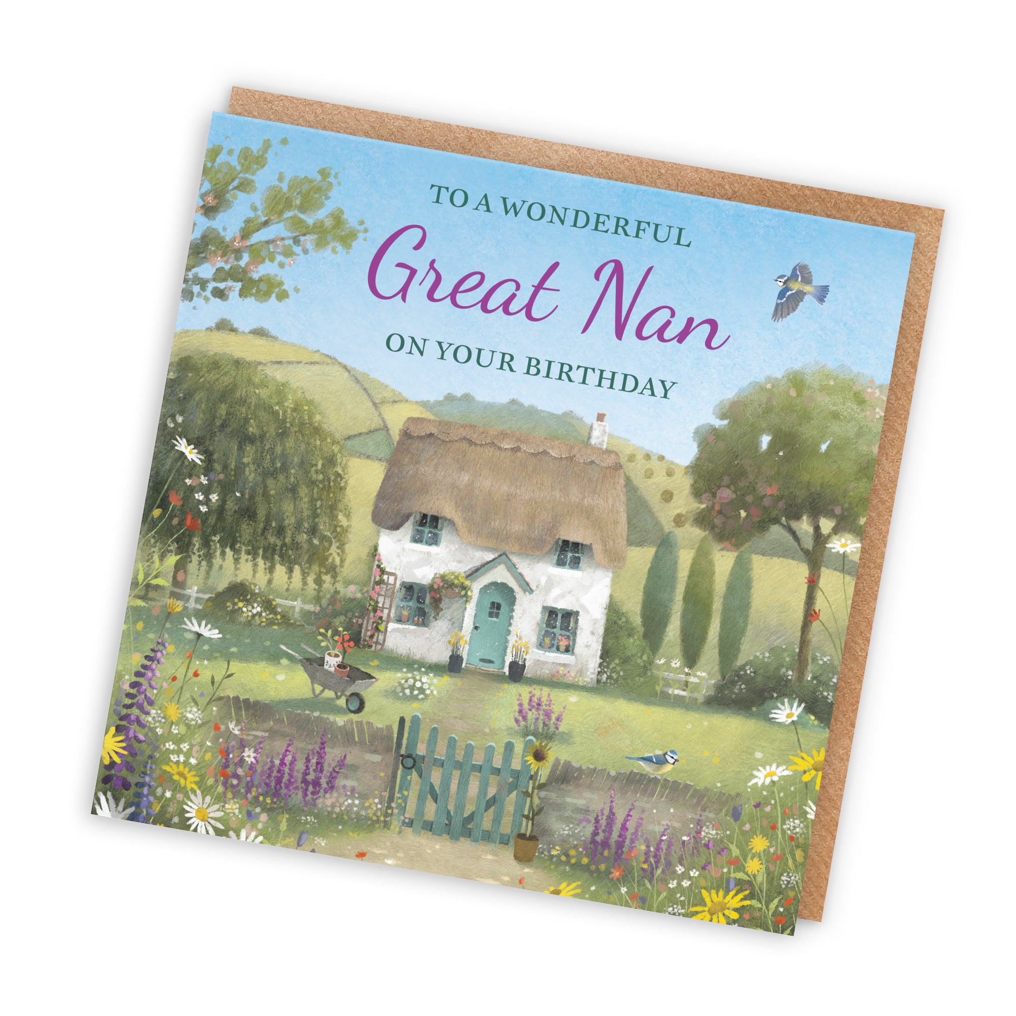 Great Nan Birthday Card Thatched Cottage Milo's Gallery - Default Title (RT06502)