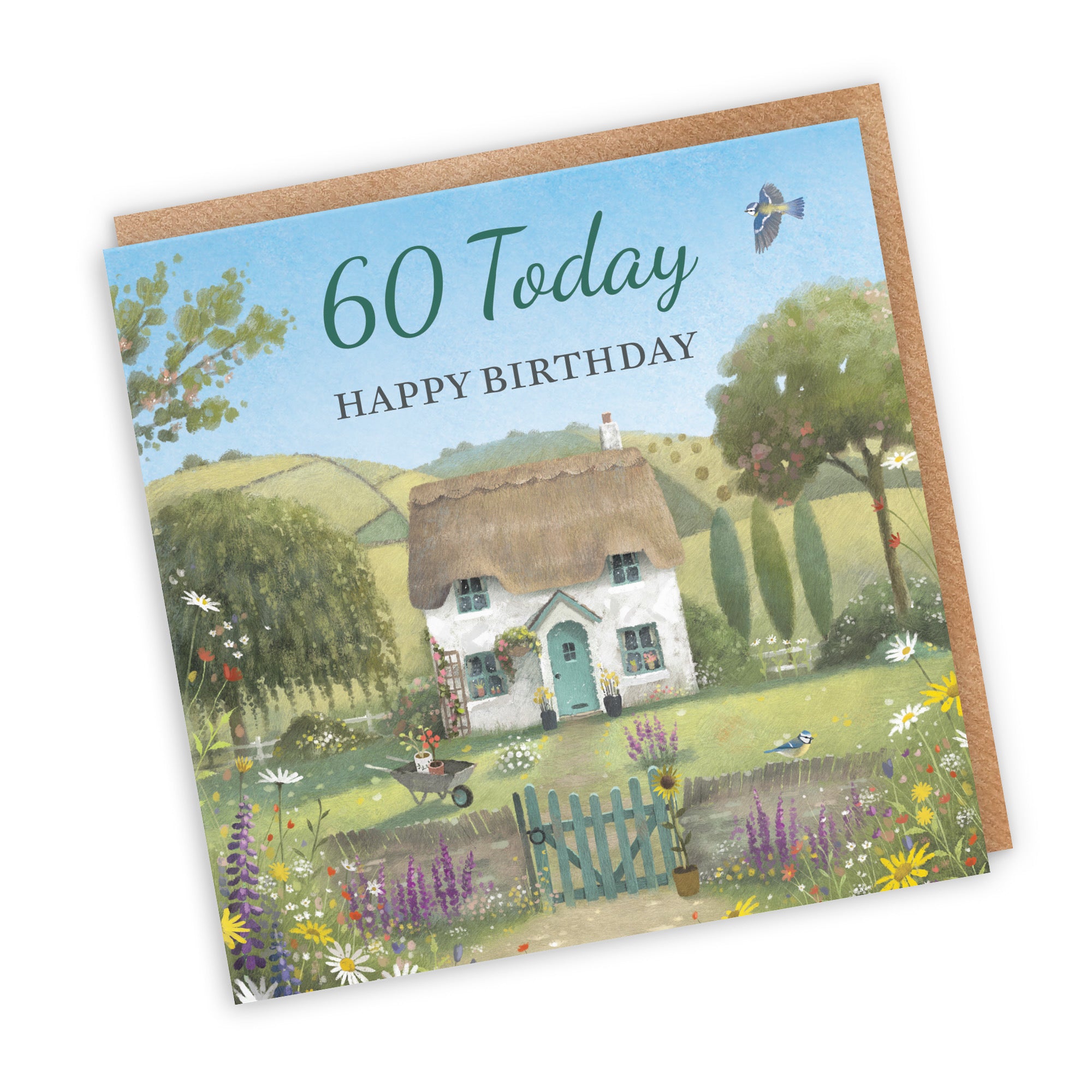 60th Birthday Card Thatched Cottage Milo's Gallery - Default Title (RT06538)