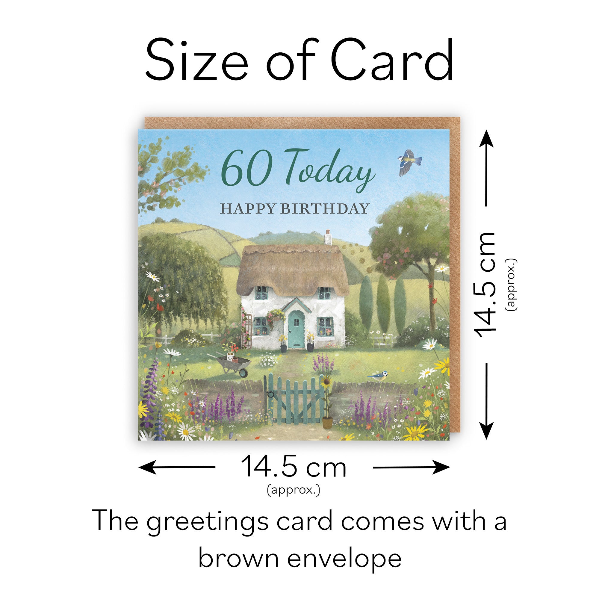 60th Birthday Card Thatched Cottage Milo's Gallery - Default Title (RT06538)
