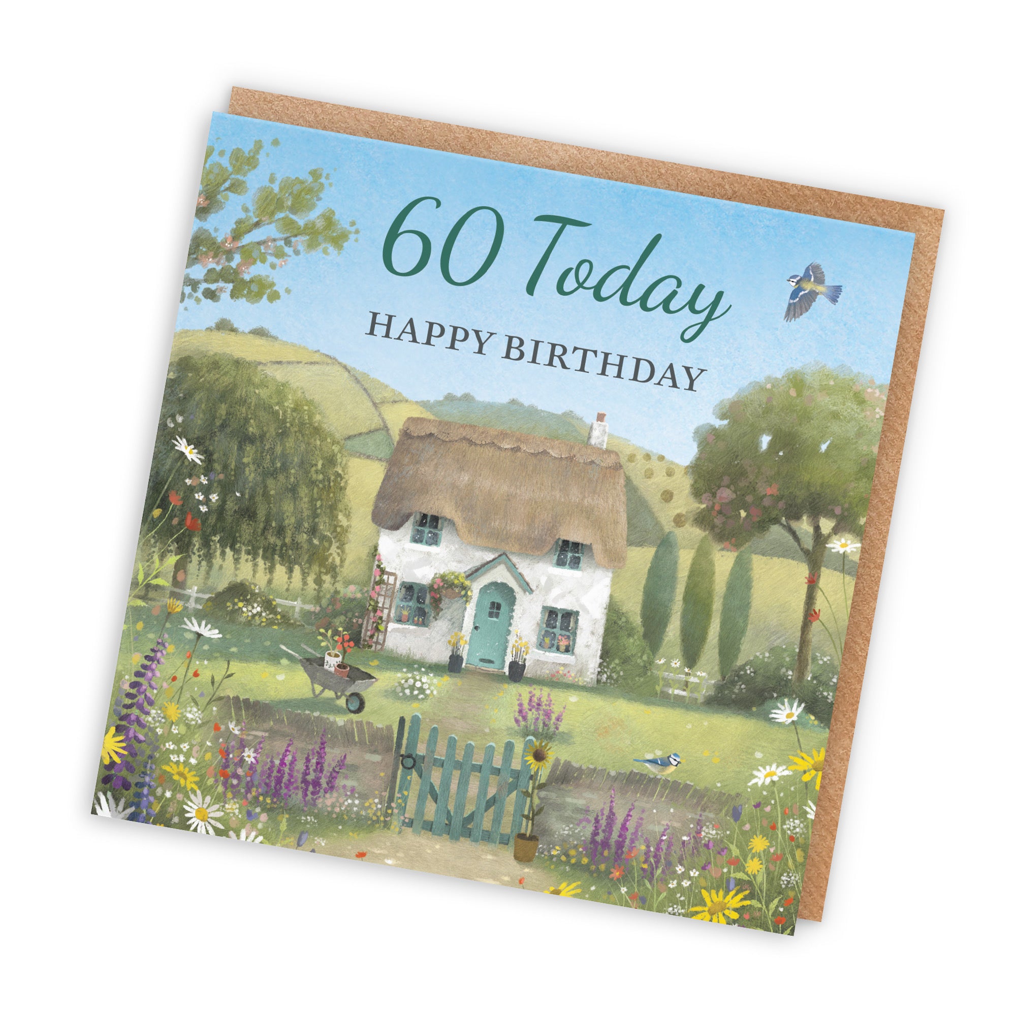 60th Birthday Card Thatched Cottage Milo's Gallery - Default Title (RT06538)