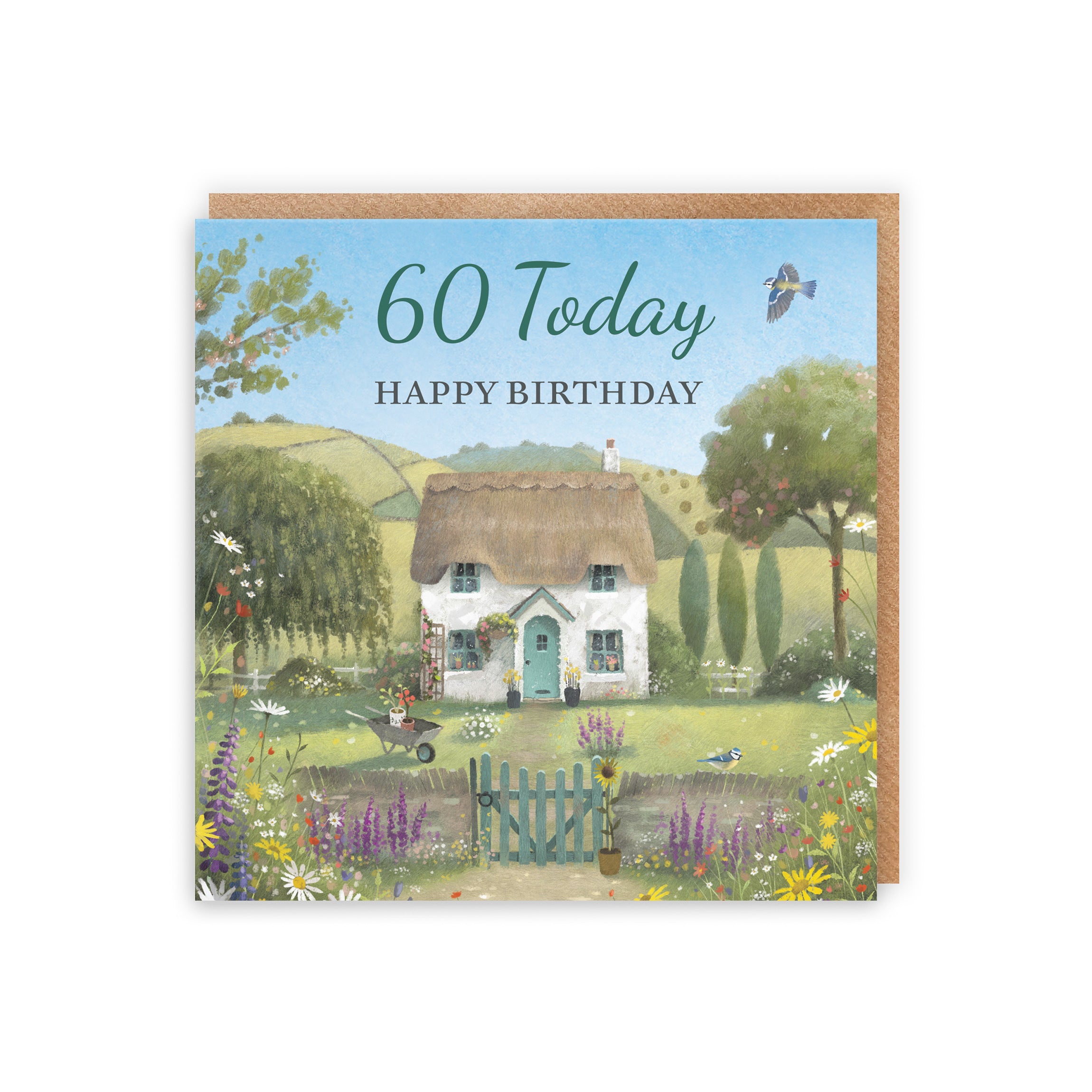 60th Birthday Card Thatched Cottage Milo's Gallery - Default Title (RT06538)