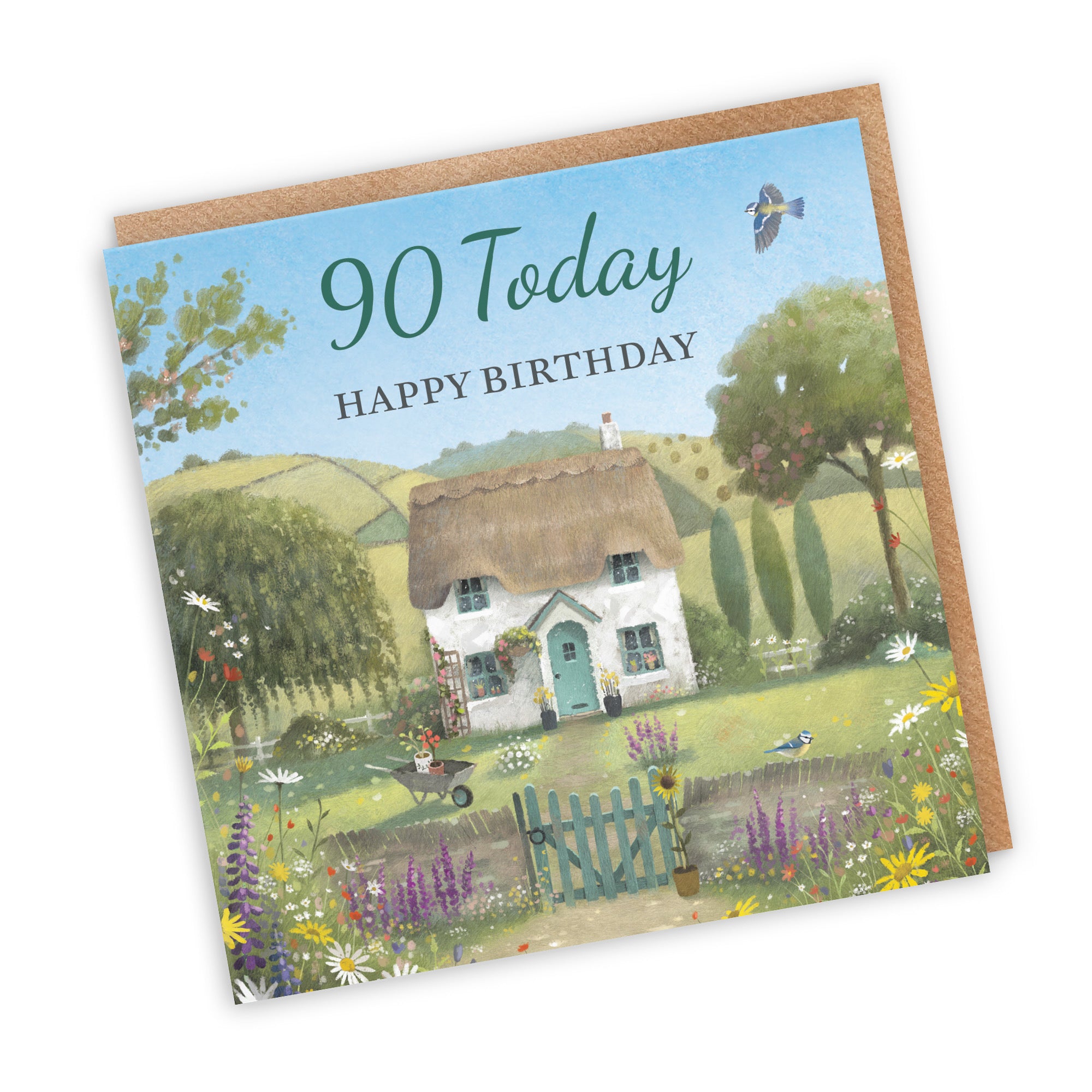 90th Birthday Card Thatched Cottage Milo's Gallery - Default Title (RT06552)