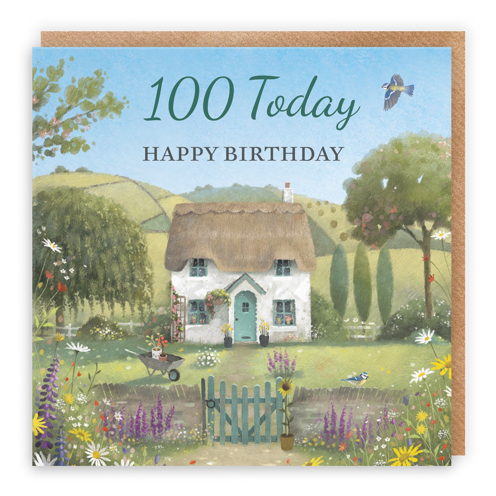 100th Birthday Card Thatched Cottage Milo's Gallery - Default Title (RT06562)