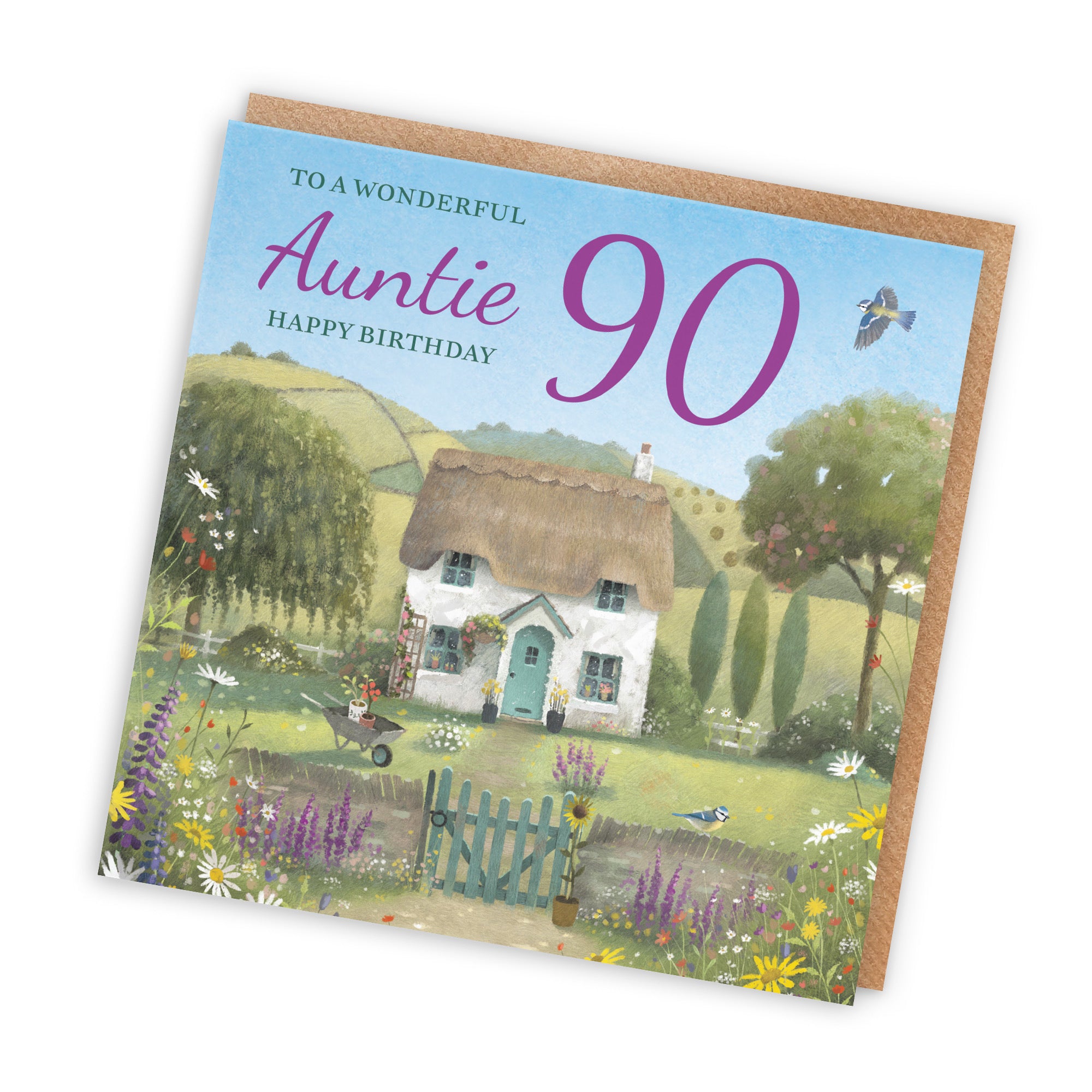 90th Auntie Birthday Card Thatched Cottage Milo's Gallery - Default Title (RT06574)