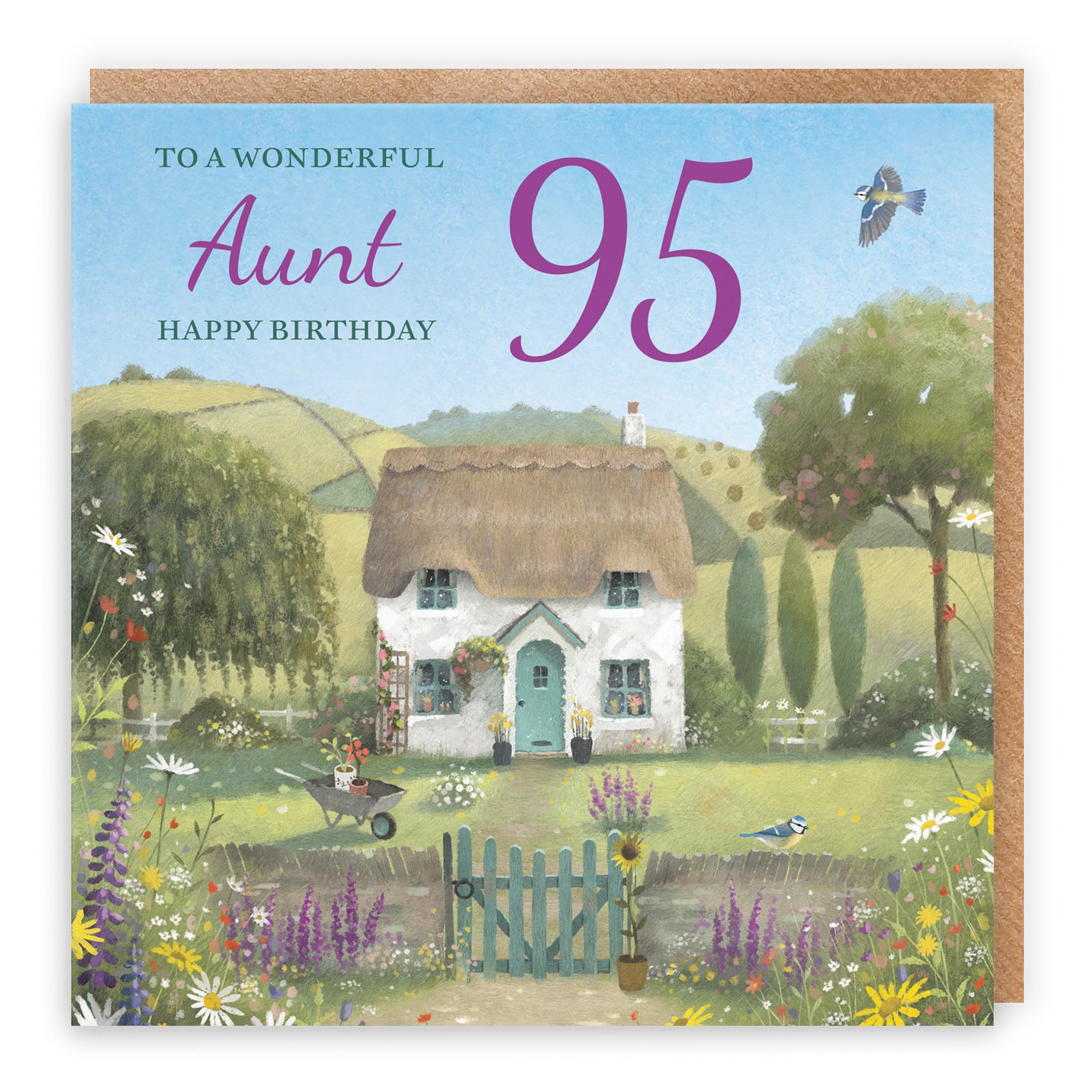 95th Aunt Birthday Card Thatched Cottage Milo's Gallery - Default Title (RT06583)