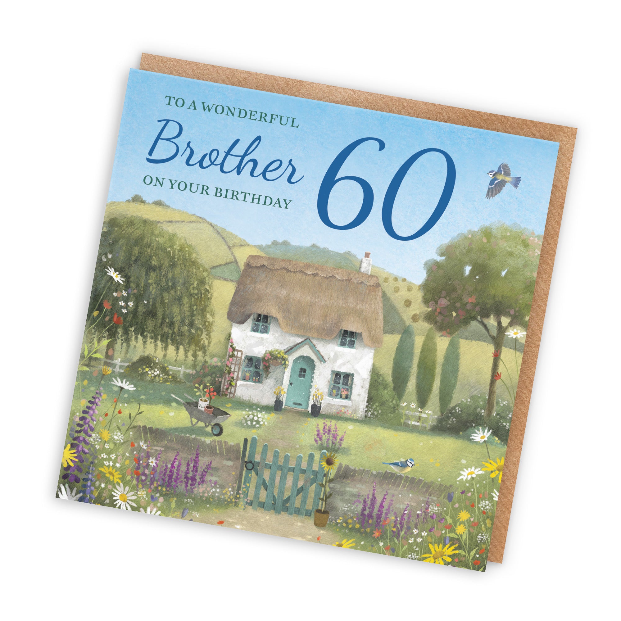 60th Brother Birthday Card Thatched Cottage Milo's Gallery - Default Title (RT06587)