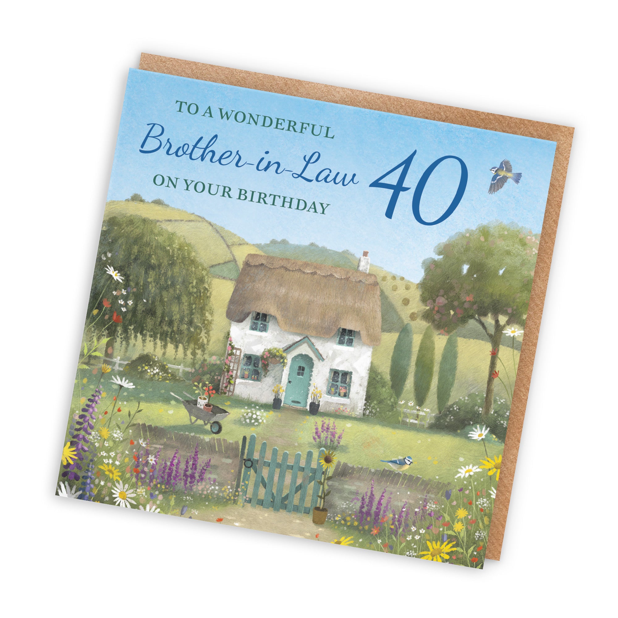 40th Brother-in-Law Birthday Card Thatched Cottage Milo's Gallery - Default Title (RT06594)
