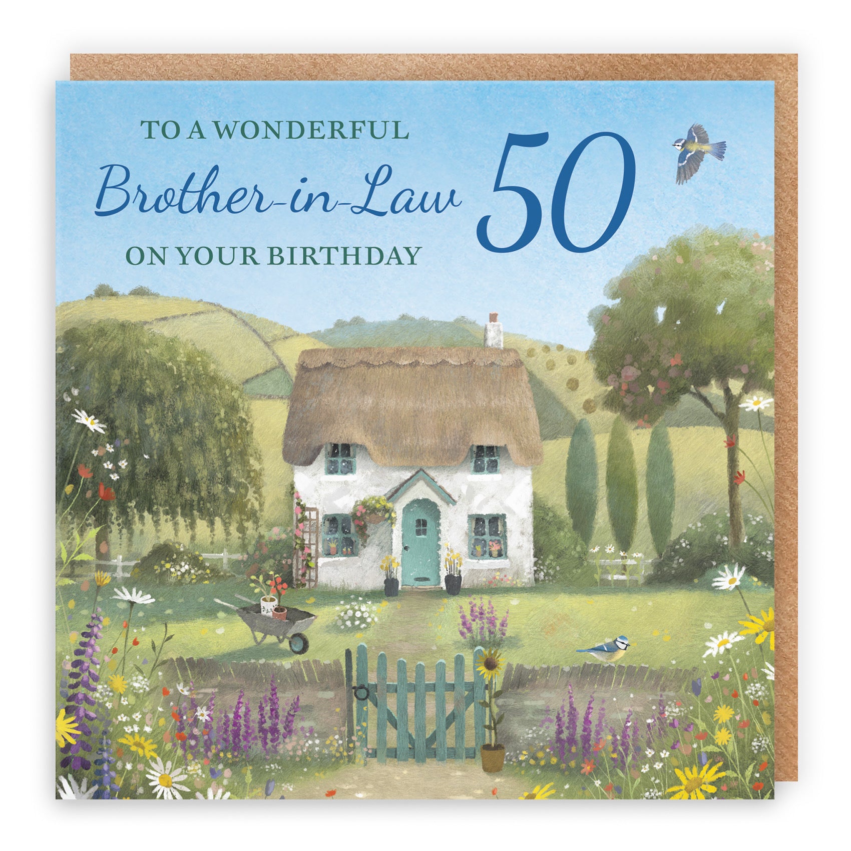 50th Brother-in-Law Birthday Card Thatched Cottage Milo's Gallery - Default Title (RT06595)