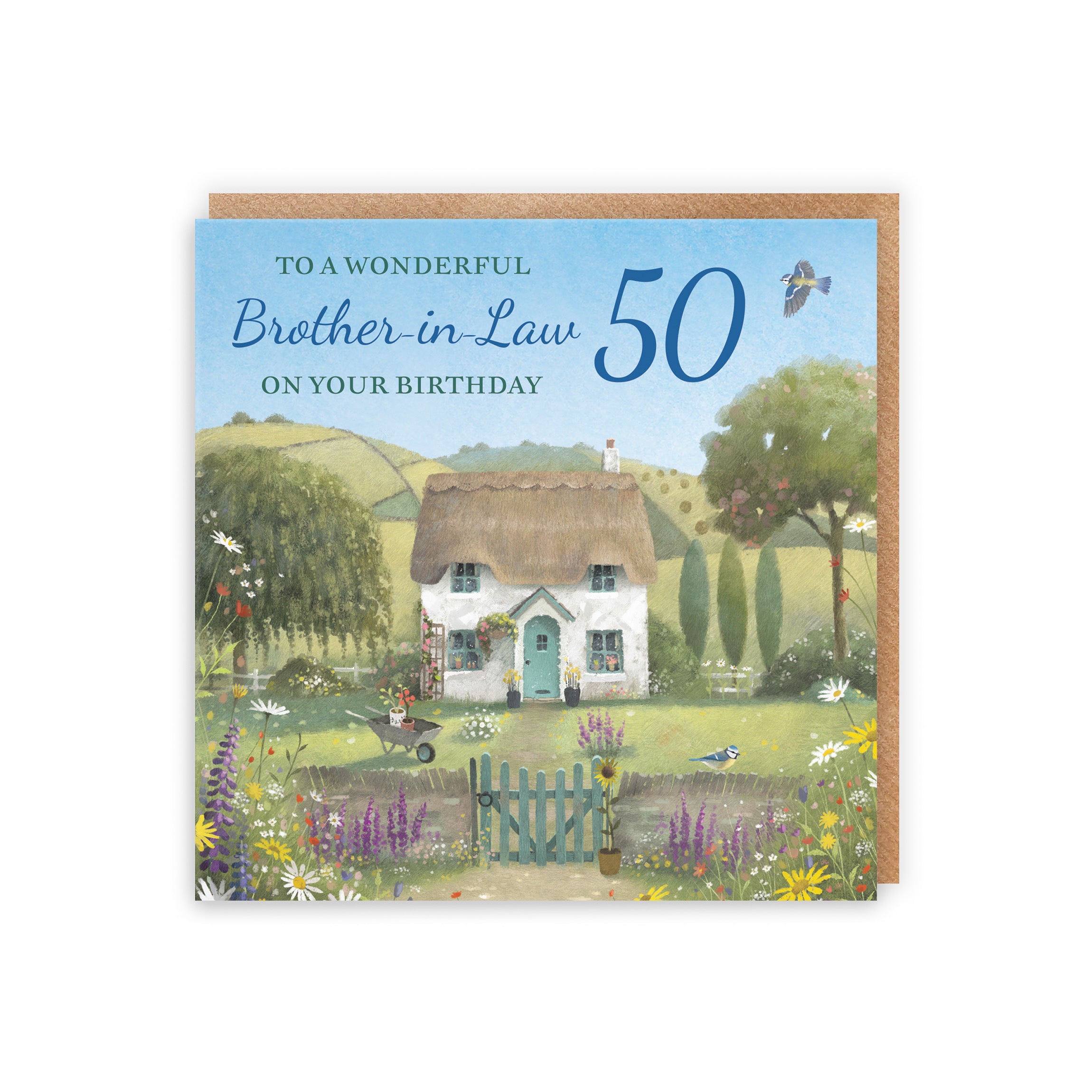 50th Brother-in-Law Birthday Card Thatched Cottage Milo's Gallery - Default Title (RT06595)