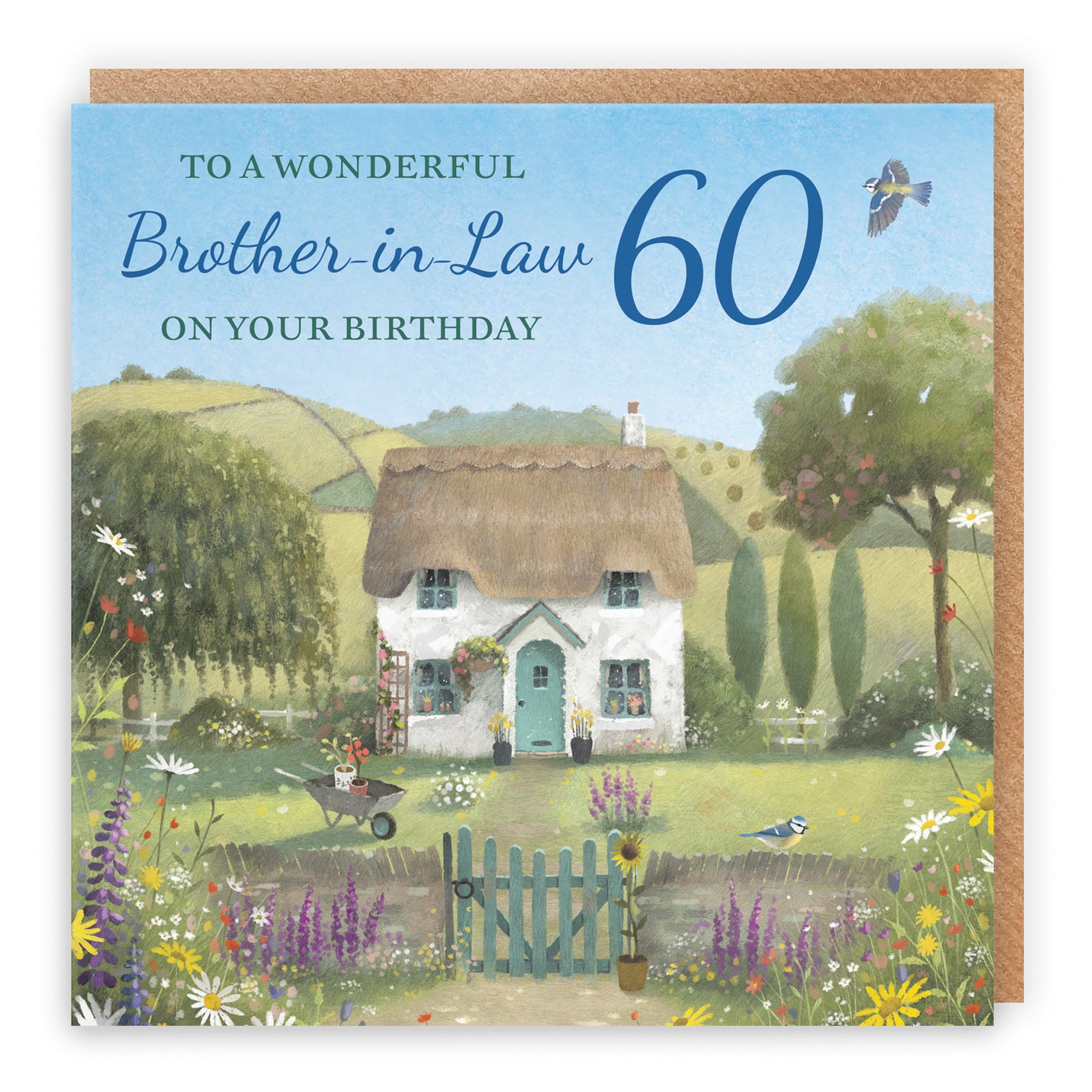 60th Brother-in-Law Birthday Card Thatched Cottage Milo's Gallery - Default Title (RT06596)