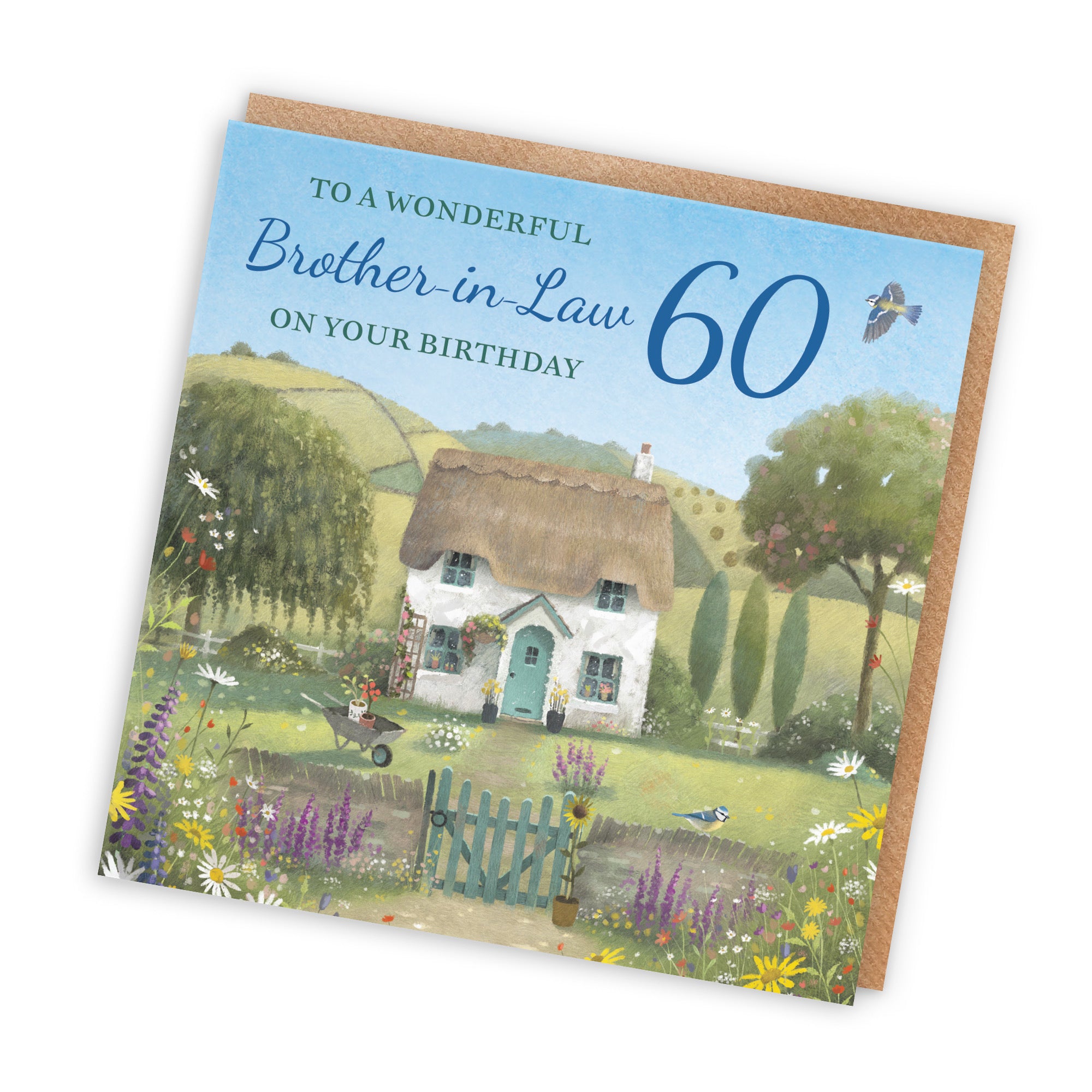 60th Brother-in-Law Birthday Card Thatched Cottage Milo's Gallery - Default Title (RT06596)