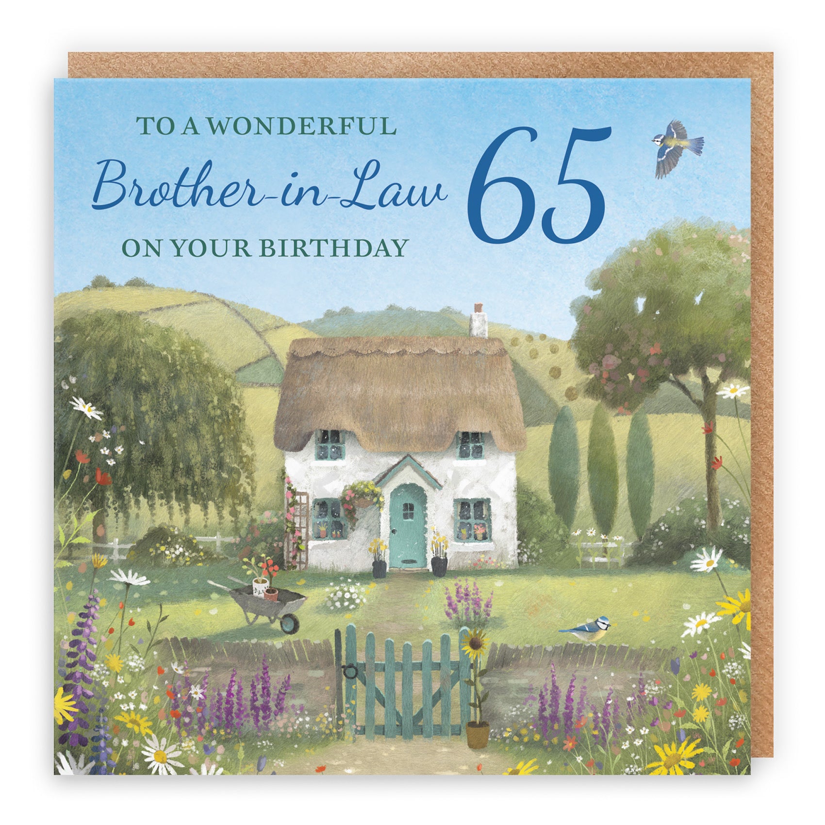 65th Brother-in-Law Birthday Card Thatched Cottage Milo's Gallery - Default Title (RT06597)