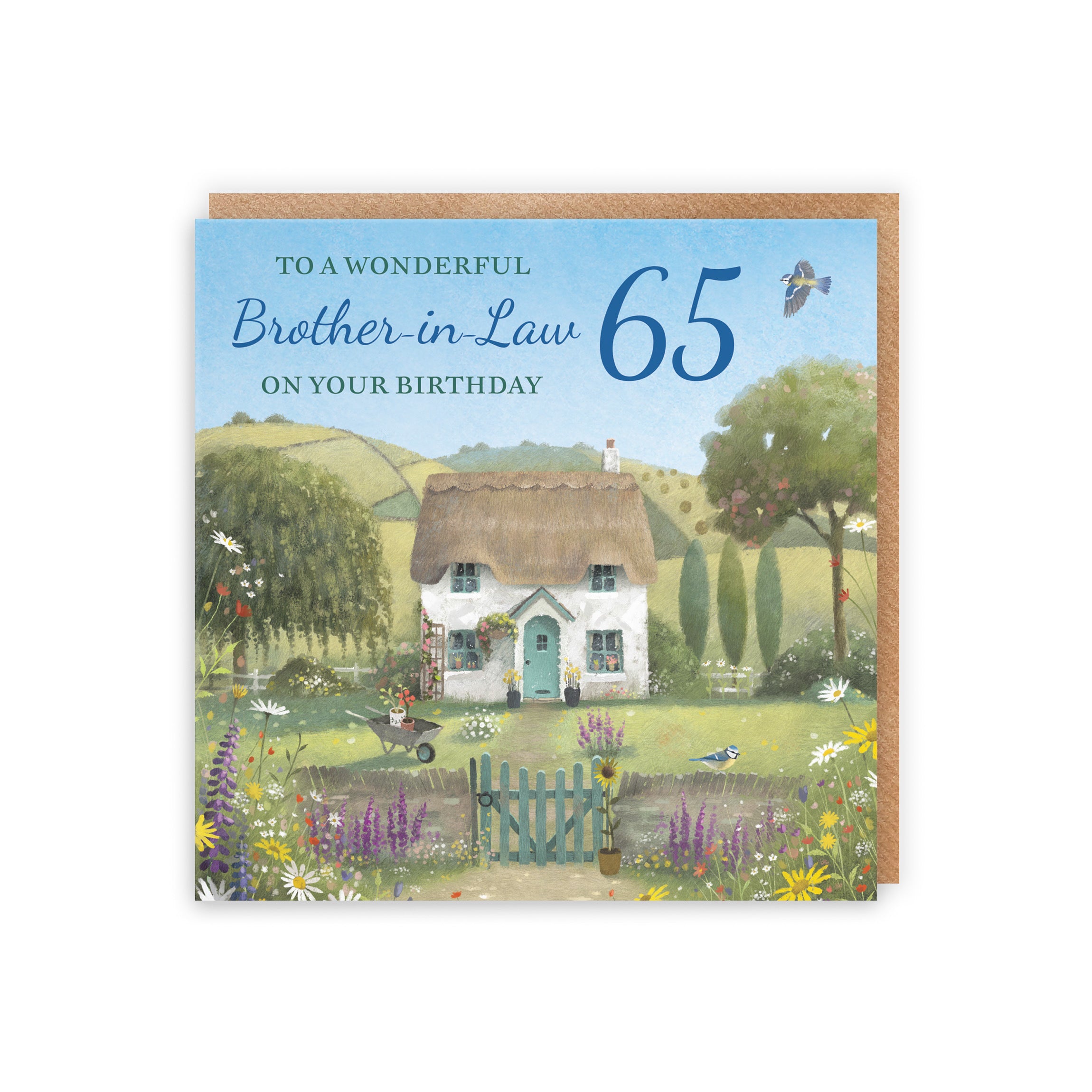 65th Brother-in-Law Birthday Card Thatched Cottage Milo's Gallery - Default Title (RT06597)