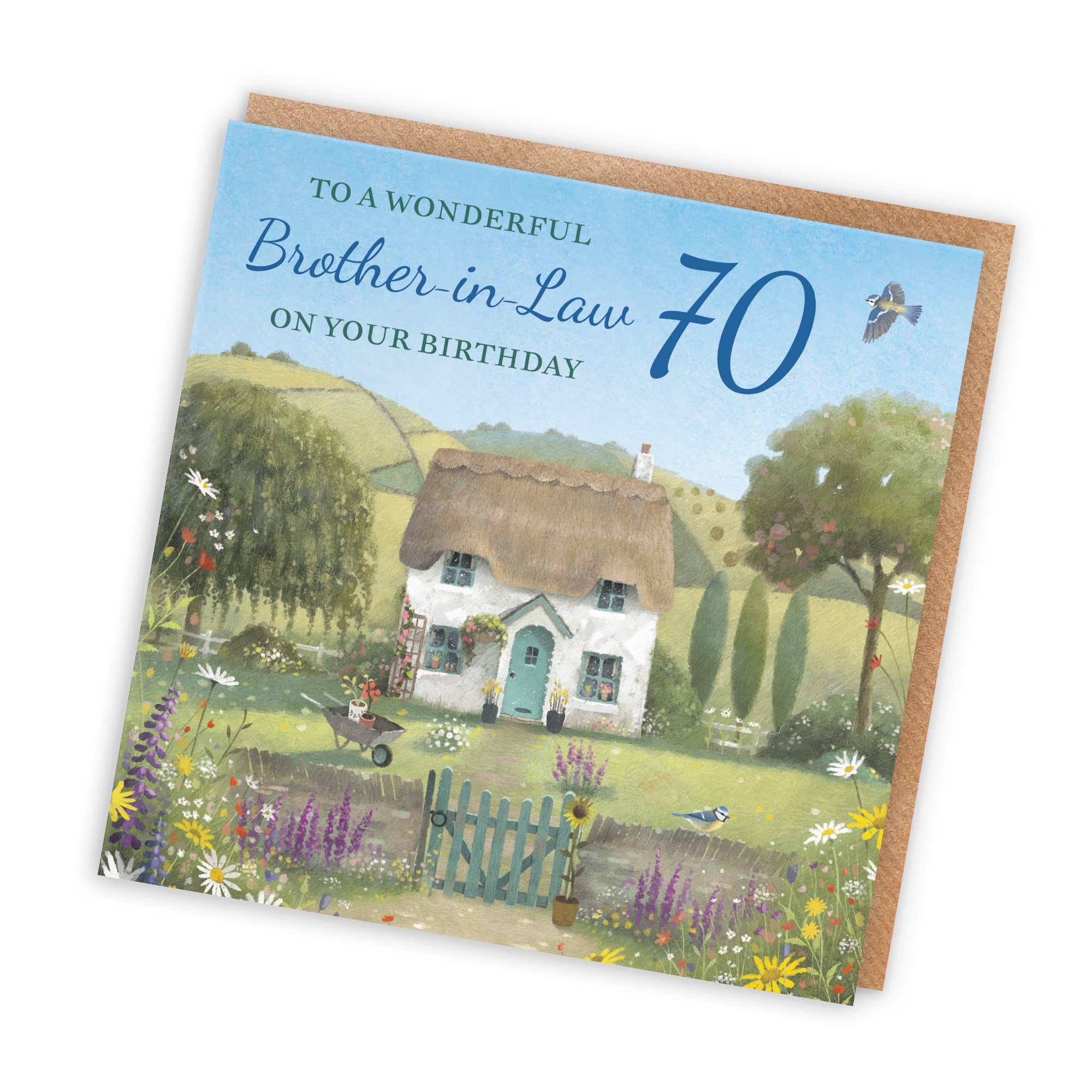 70th Brother-in-Law Birthday Card Thatched Cottage Milo's Gallery - Default Title (RT06598)