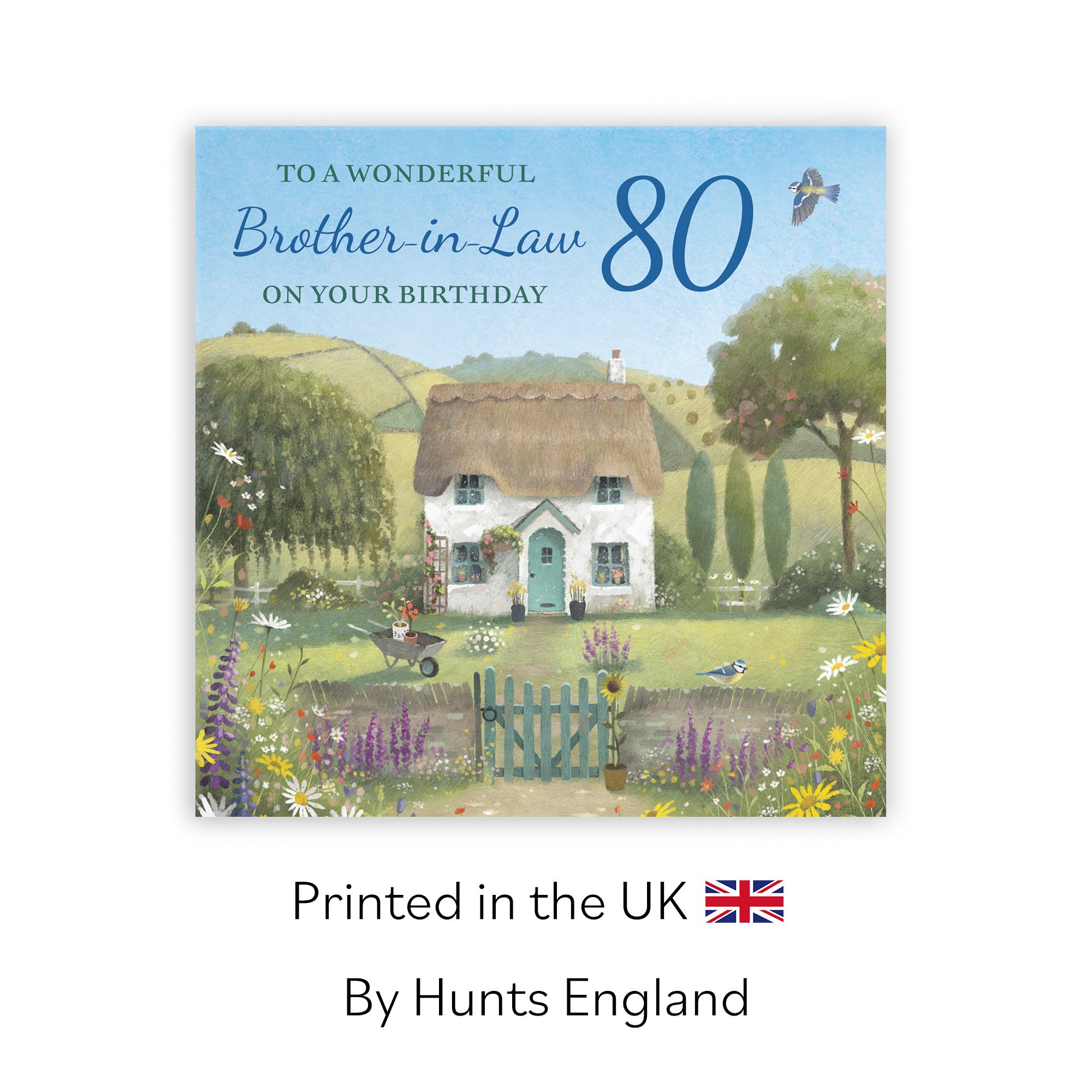 80th Brother-in-Law Birthday Card Thatched Cottage Milo's Gallery - Default Title (RT06600)