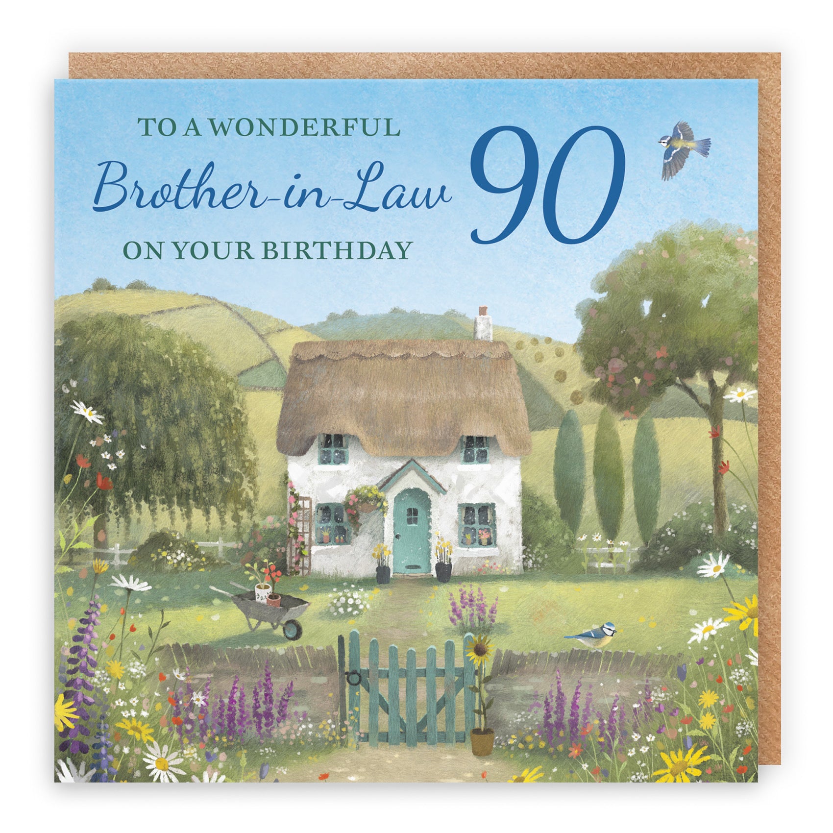 90th Brother-in-Law Birthday Card Thatched Cottage Milo's Gallery - Default Title (RT06601)