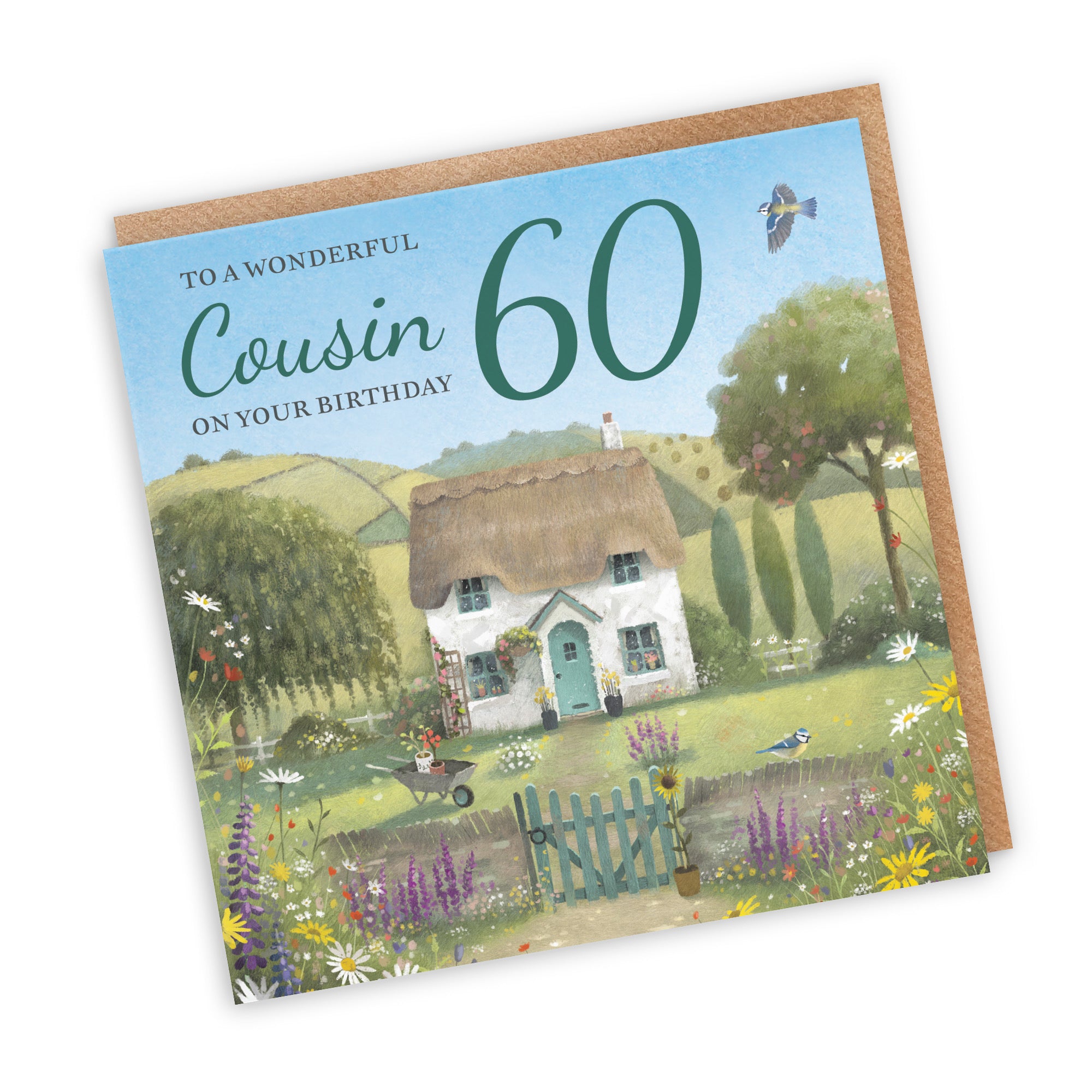 60th Cousin Birthday Card Thatched Cottage Milo's Gallery - Default Title (RT06605)