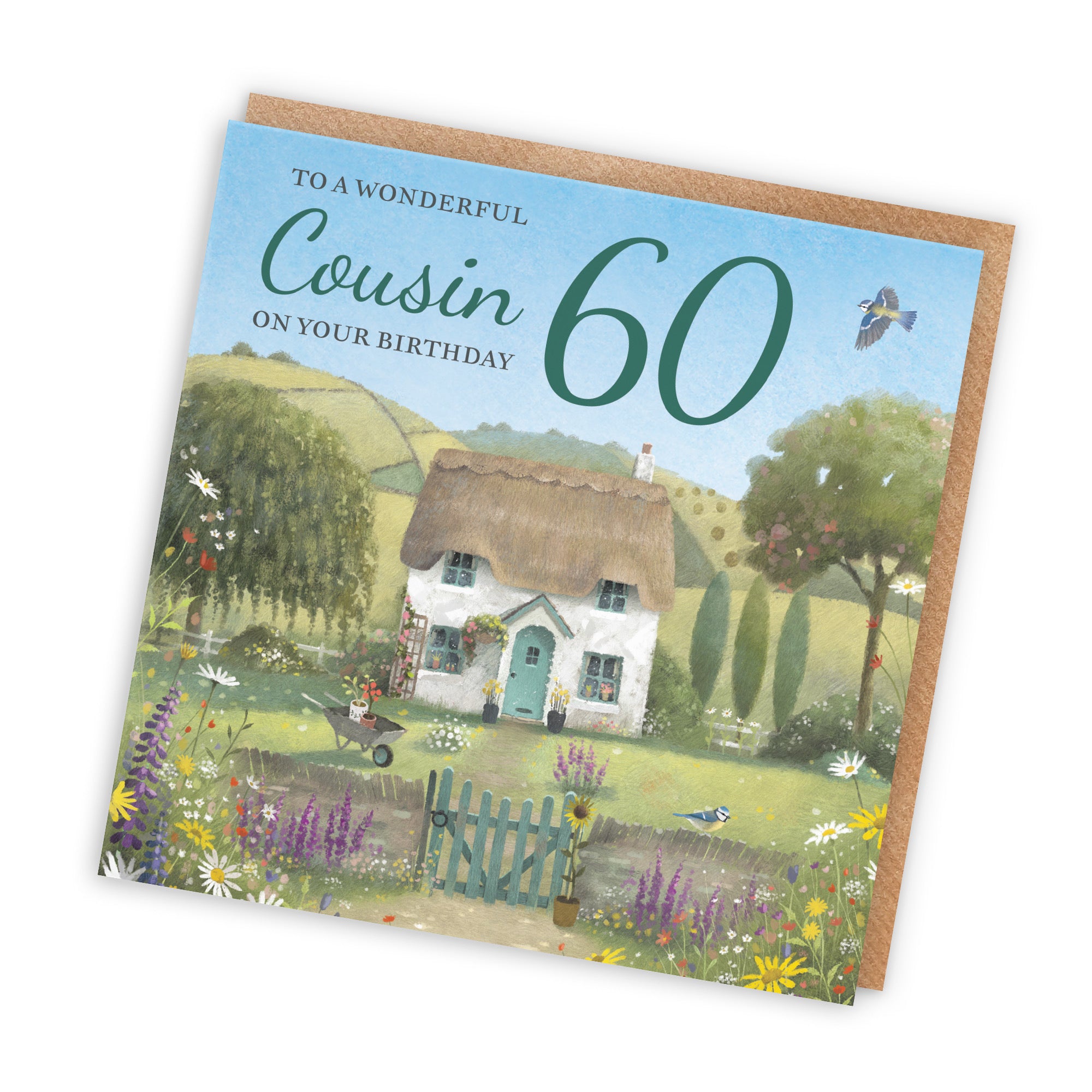 60th Cousin Birthday Card Thatched Cottage Milo's Gallery - Default Title (RT06605)