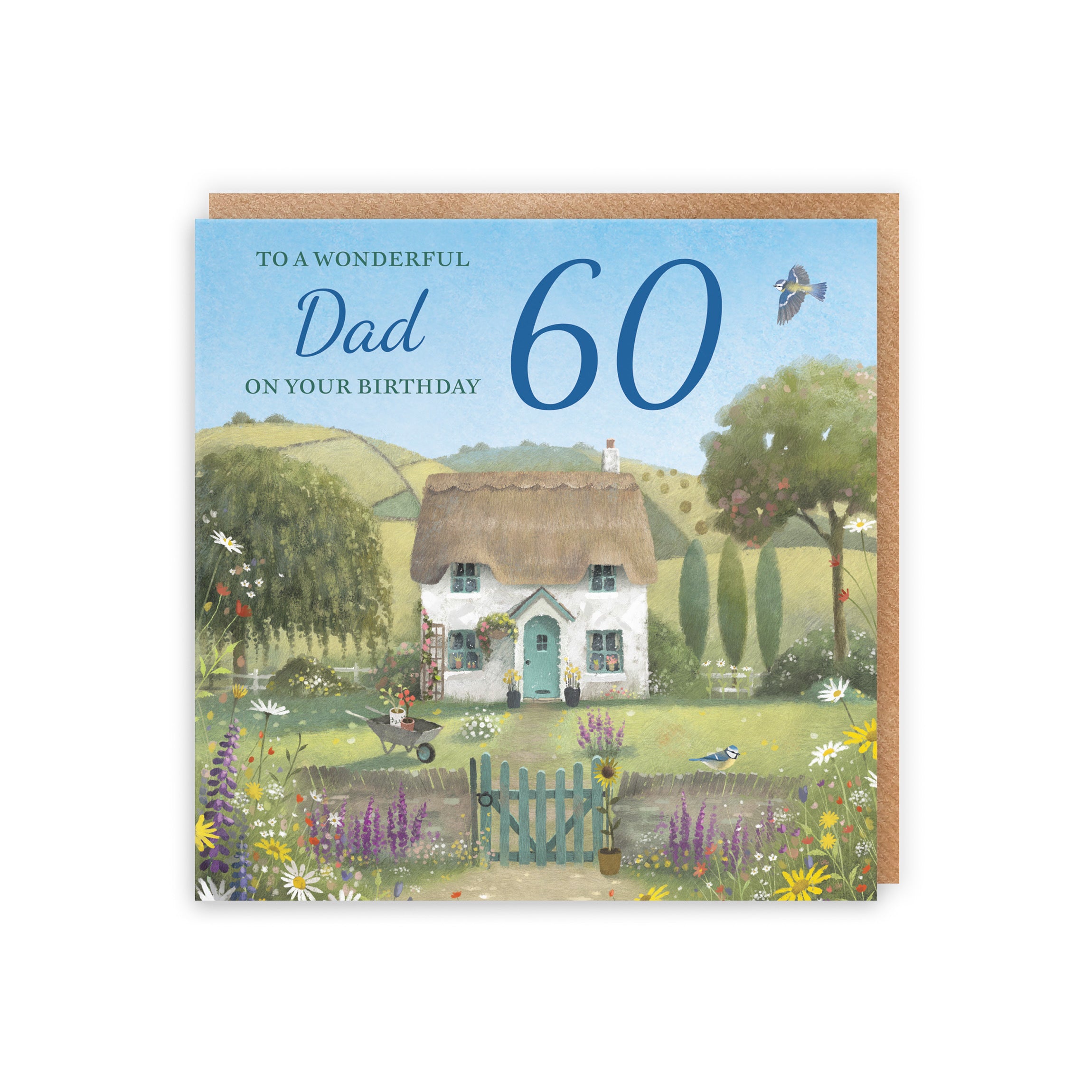 60th Dad Birthday Card Thatched Cottage Milo's Gallery - Default Title (RT06611)