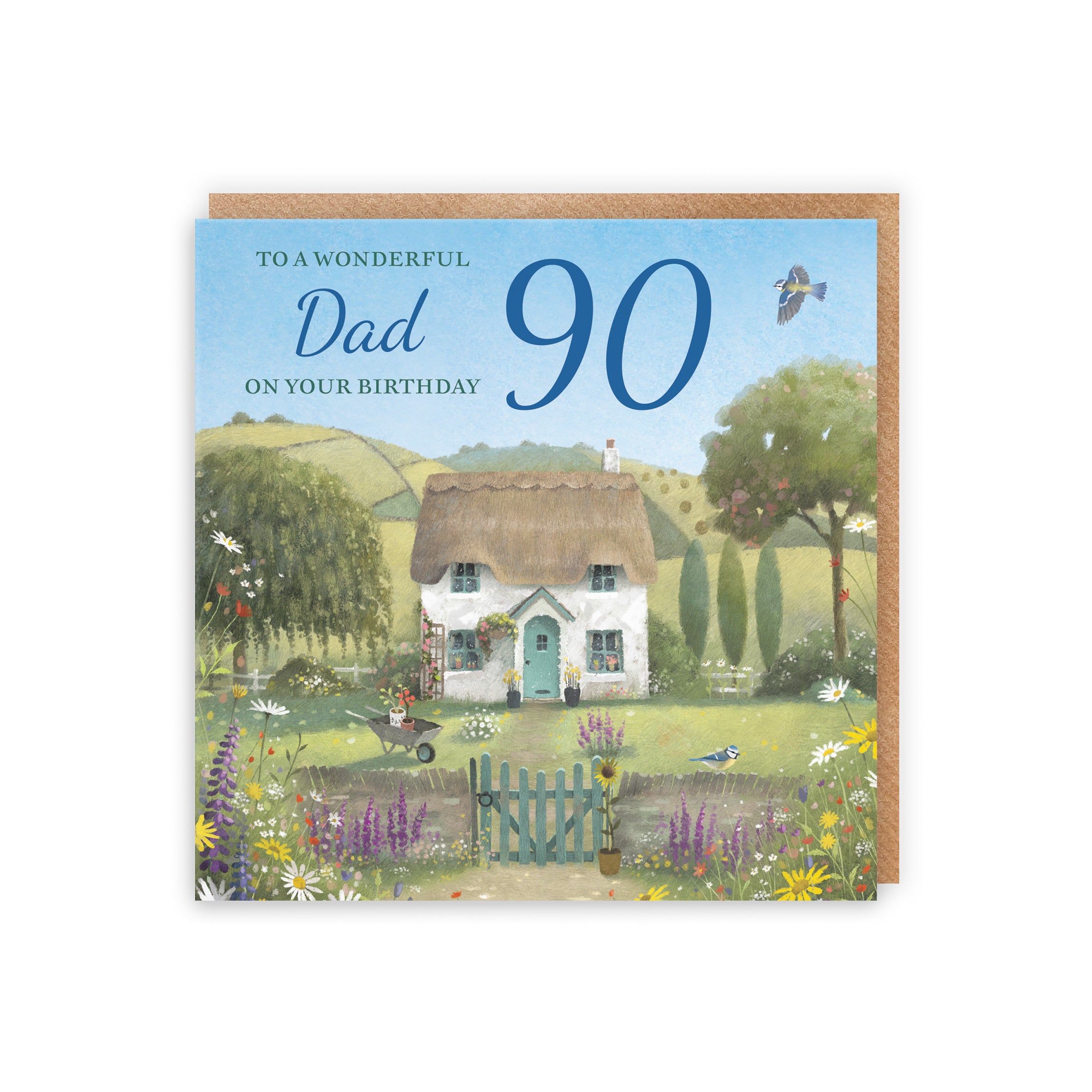 90th Dad Birthday Card Thatched Cottage Milo's Gallery - Default Title (RT06617)