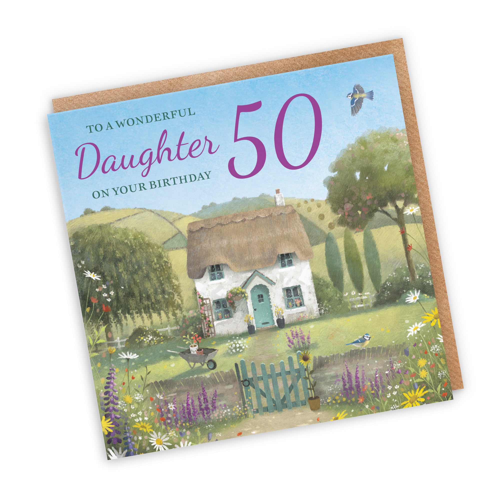 50th Daughter Birthday Card Thatched Cottage Milo's Gallery - Default Title (RT06625)