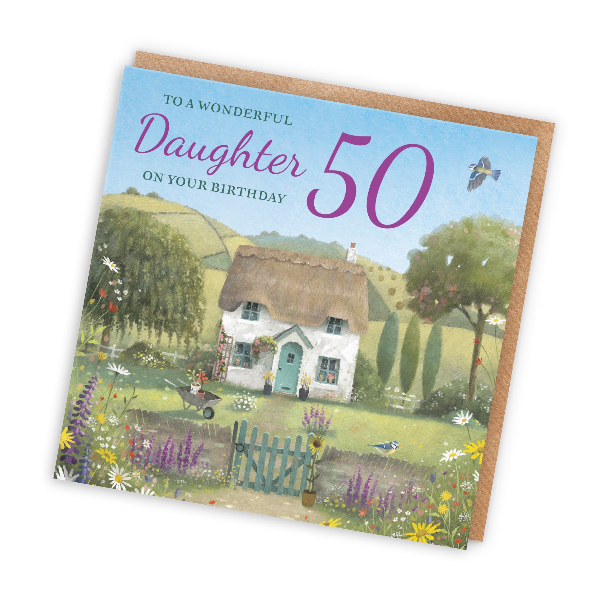 50th Daughter Birthday Card Thatched Cottage Milo's Gallery - Default Title (RT06625)