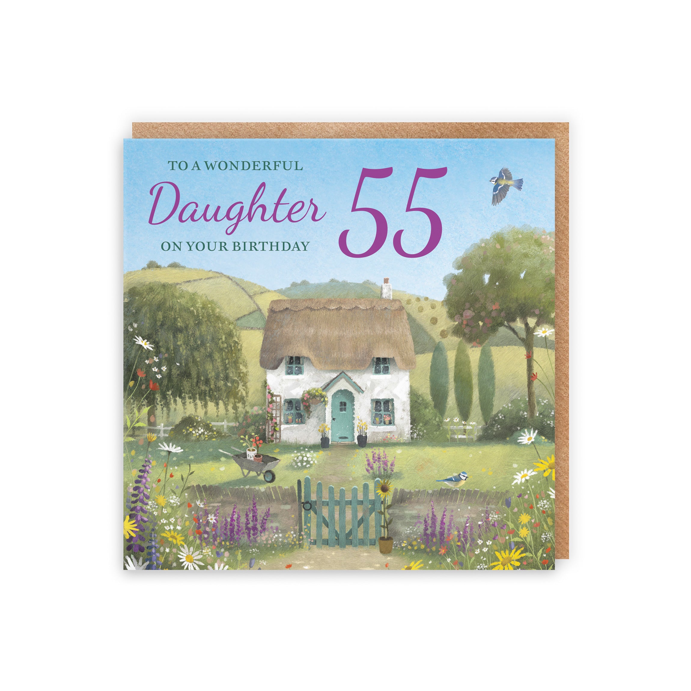 55th Daughter Birthday Card Thatched Cottage Milo's Gallery - Default Title (RT06626)