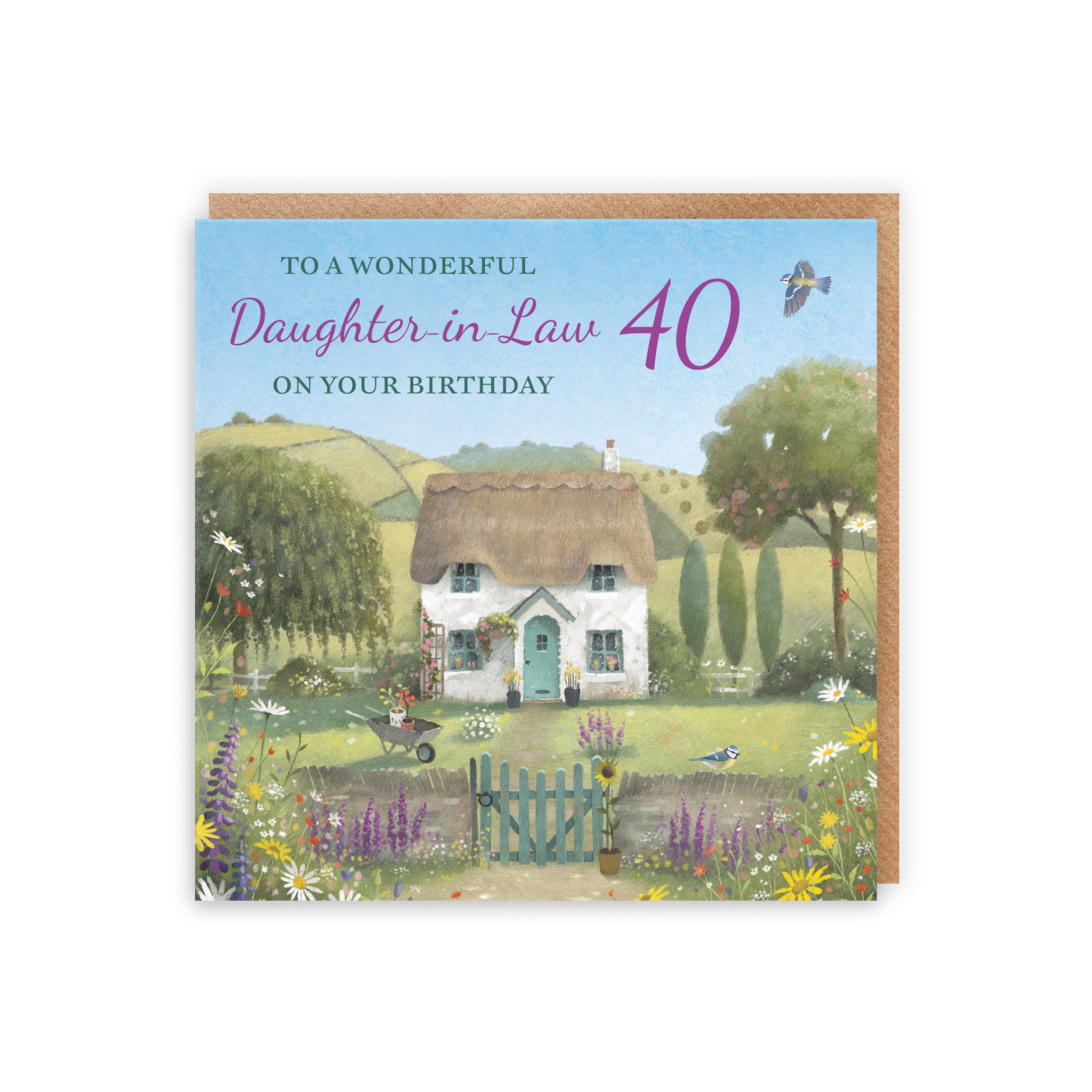 40th Daughter-in-Law Birthday Card Thatched Cottage Milo's Gallery - Default Title (RT06631)