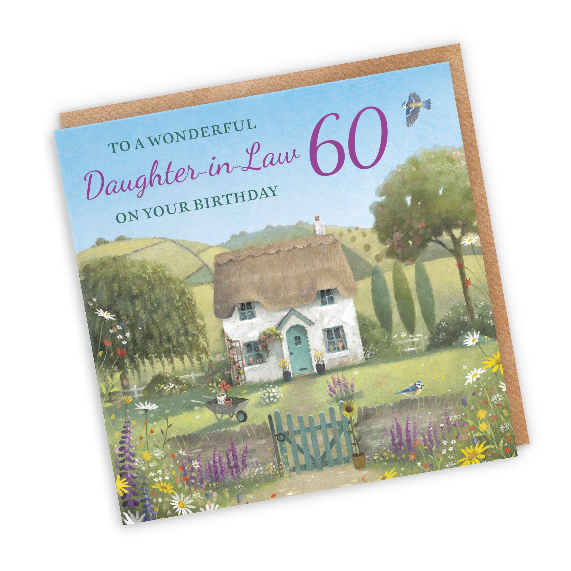 60th Daughter-in-Law Birthday Card Thatched Cottage Milo's Gallery - Default Title (RT06633)