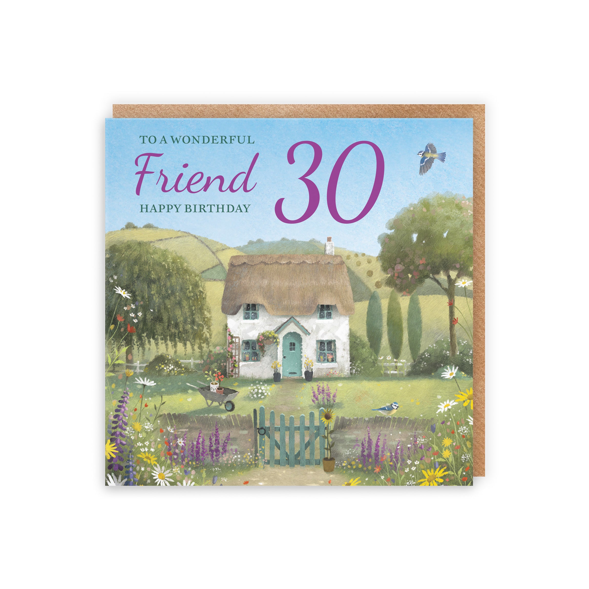 Female 30th Friend Birthday Card Thatched Cottage Milo's Gallery - Default Title (RT06636)
