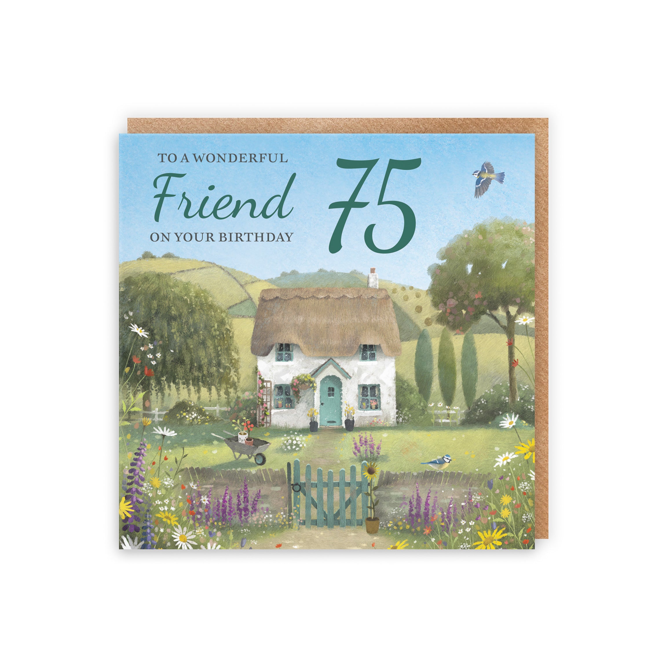 75th Friend Birthday Card Thatched Cottage Milo's Gallery - Default Title (RT06642)