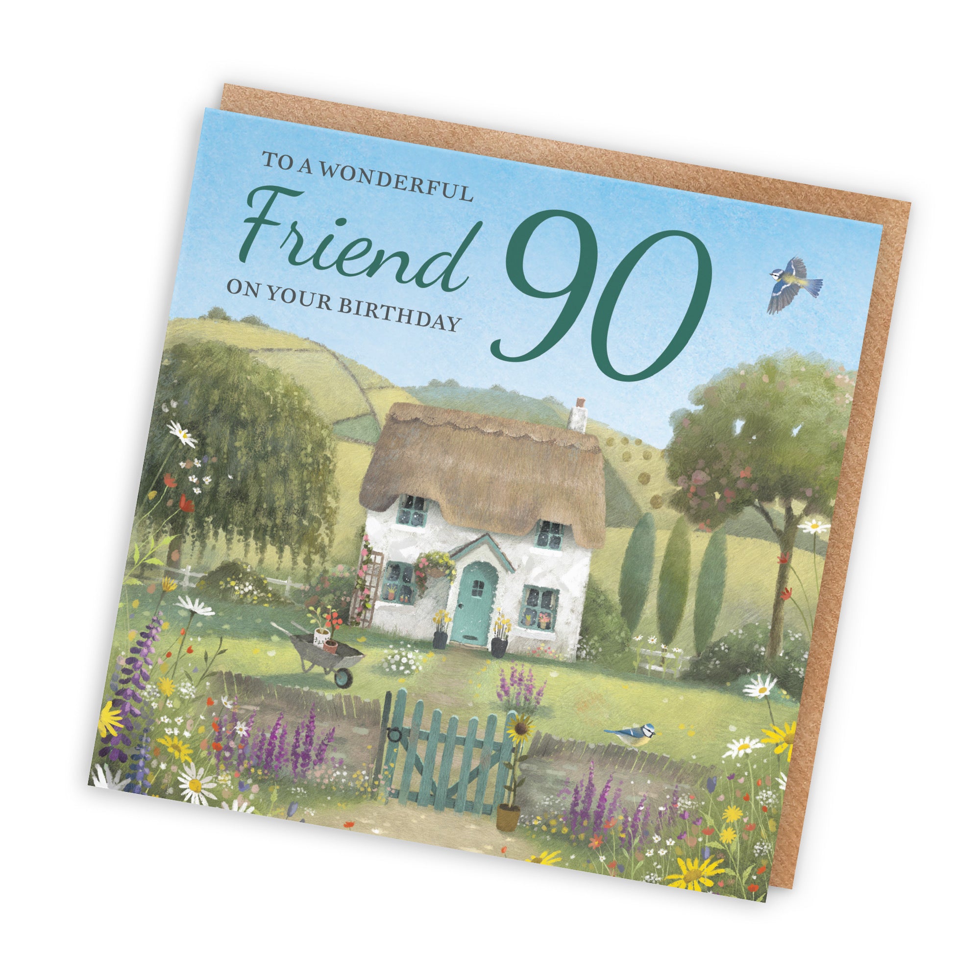 90th Friend Birthday Card Thatched Cottage Milo's Gallery - Default Title (RT06645)