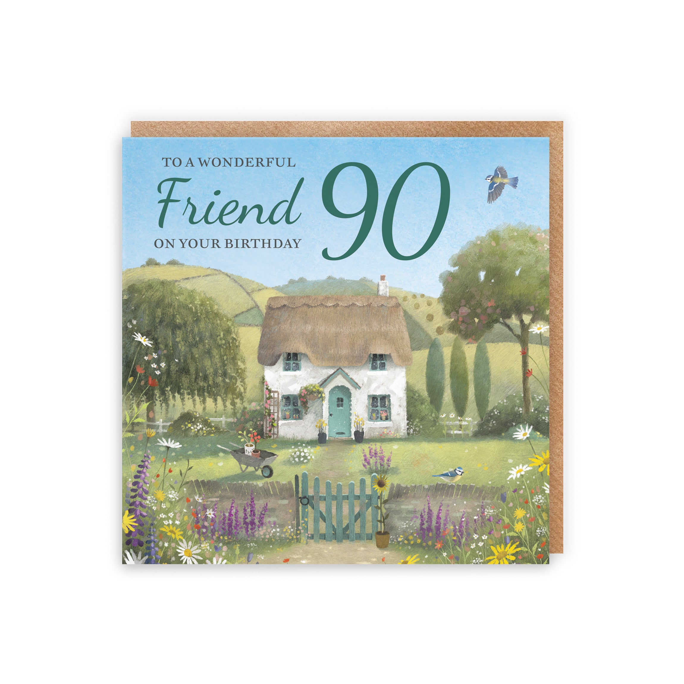 90th Friend Birthday Card Thatched Cottage Milo's Gallery - Default Title (RT06645)