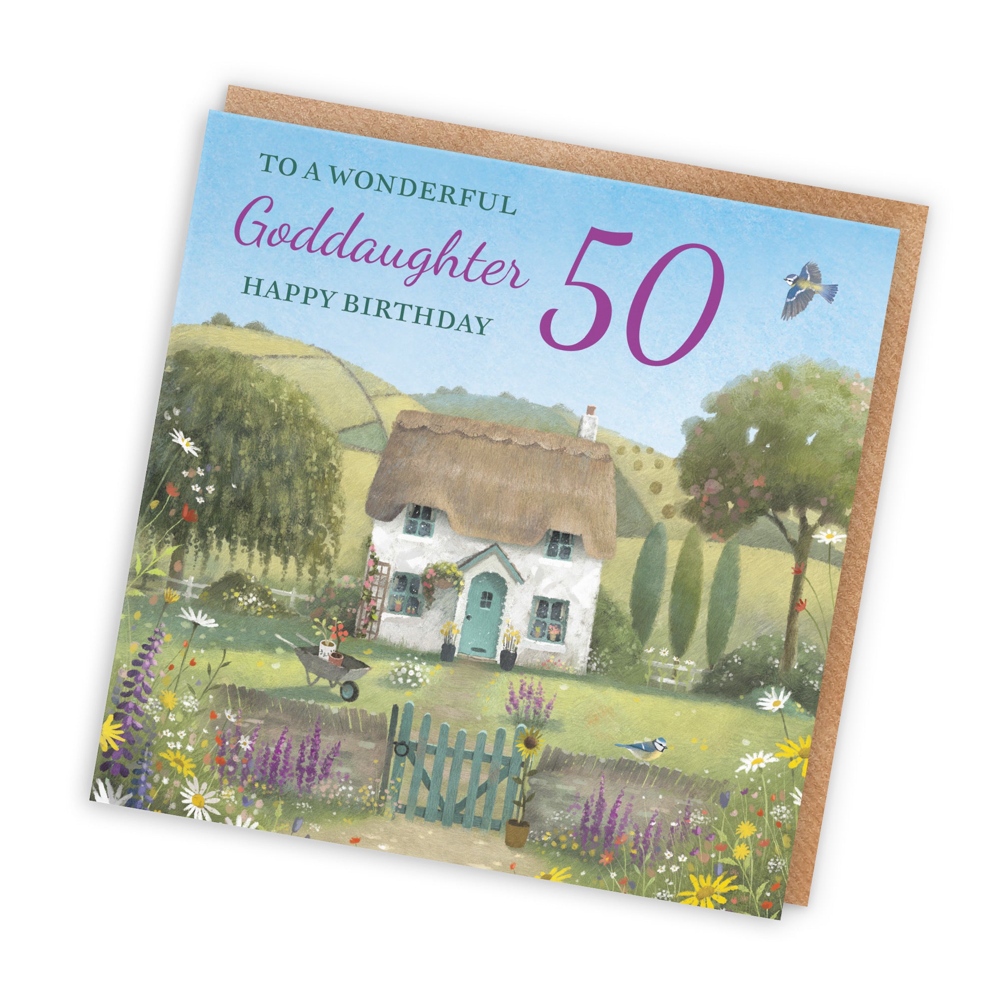 50th Goddaughter Birthday Card Thatched Cottage Milo's Gallery - Default Title (RT06648)