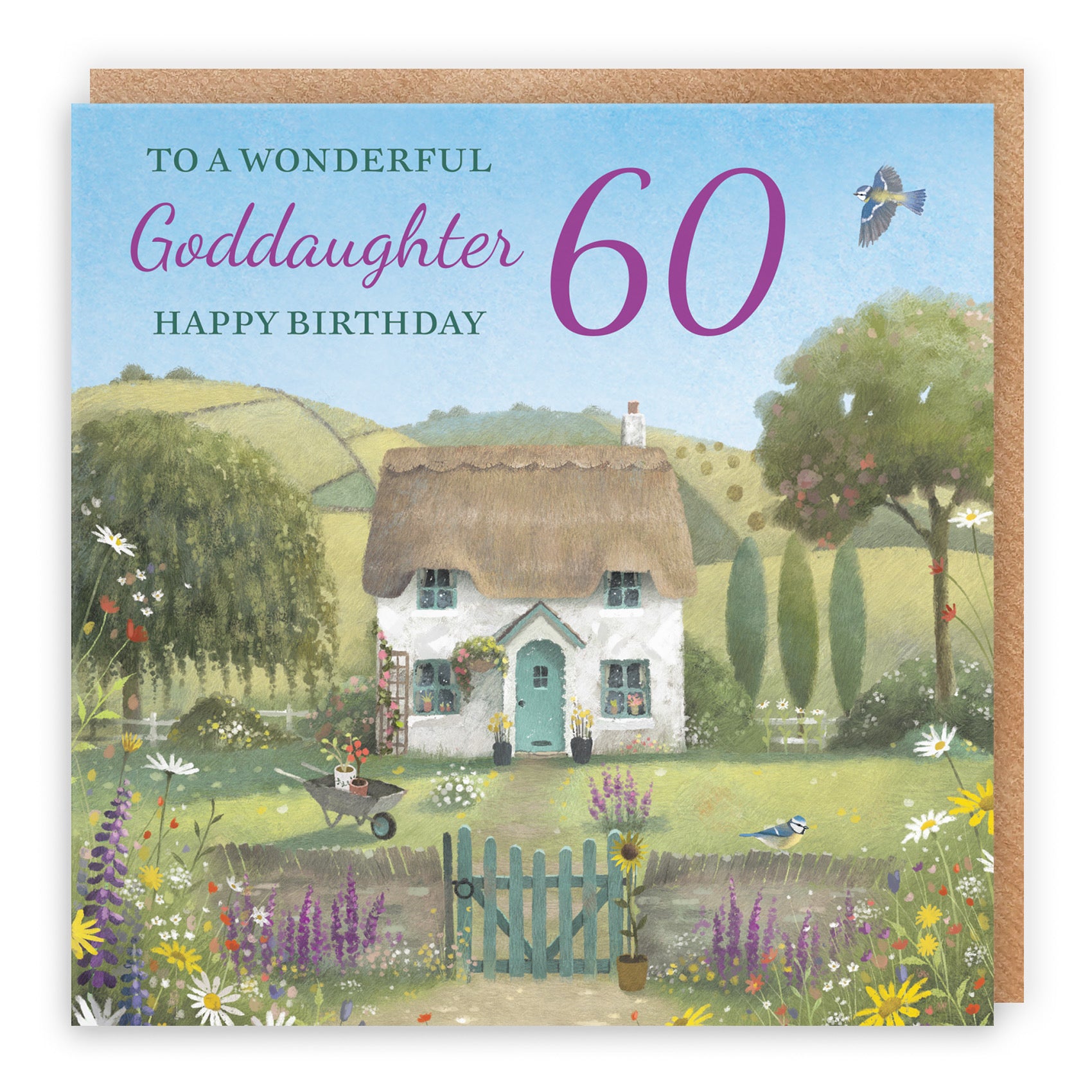 60th Goddaughter Birthday Card Thatched Cottage Milo's Gallery - Default Title (RT06649)
