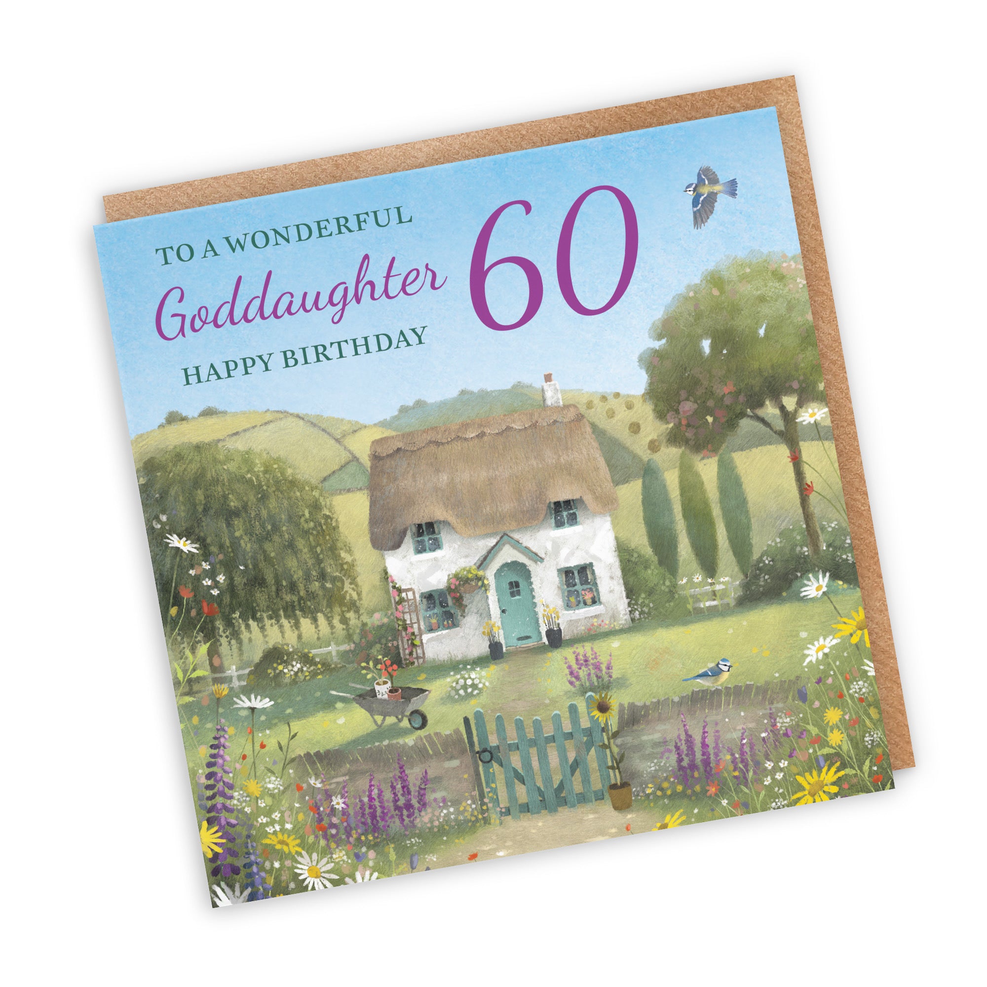 60th Goddaughter Birthday Card Thatched Cottage Milo's Gallery - Default Title (RT06649)