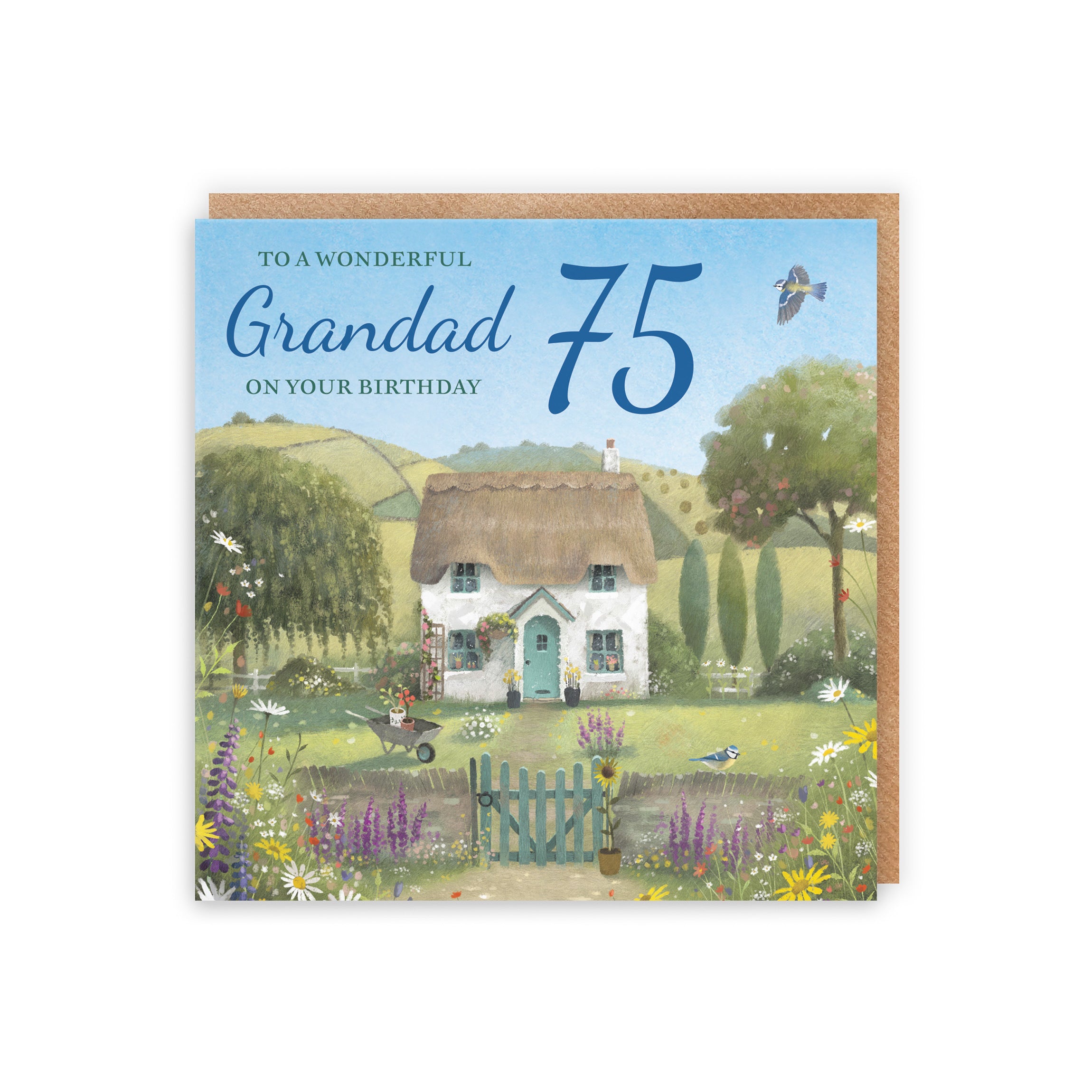 75th Grandad Birthday Card Thatched Cottage Milo's Gallery - Default Title (RT06661)