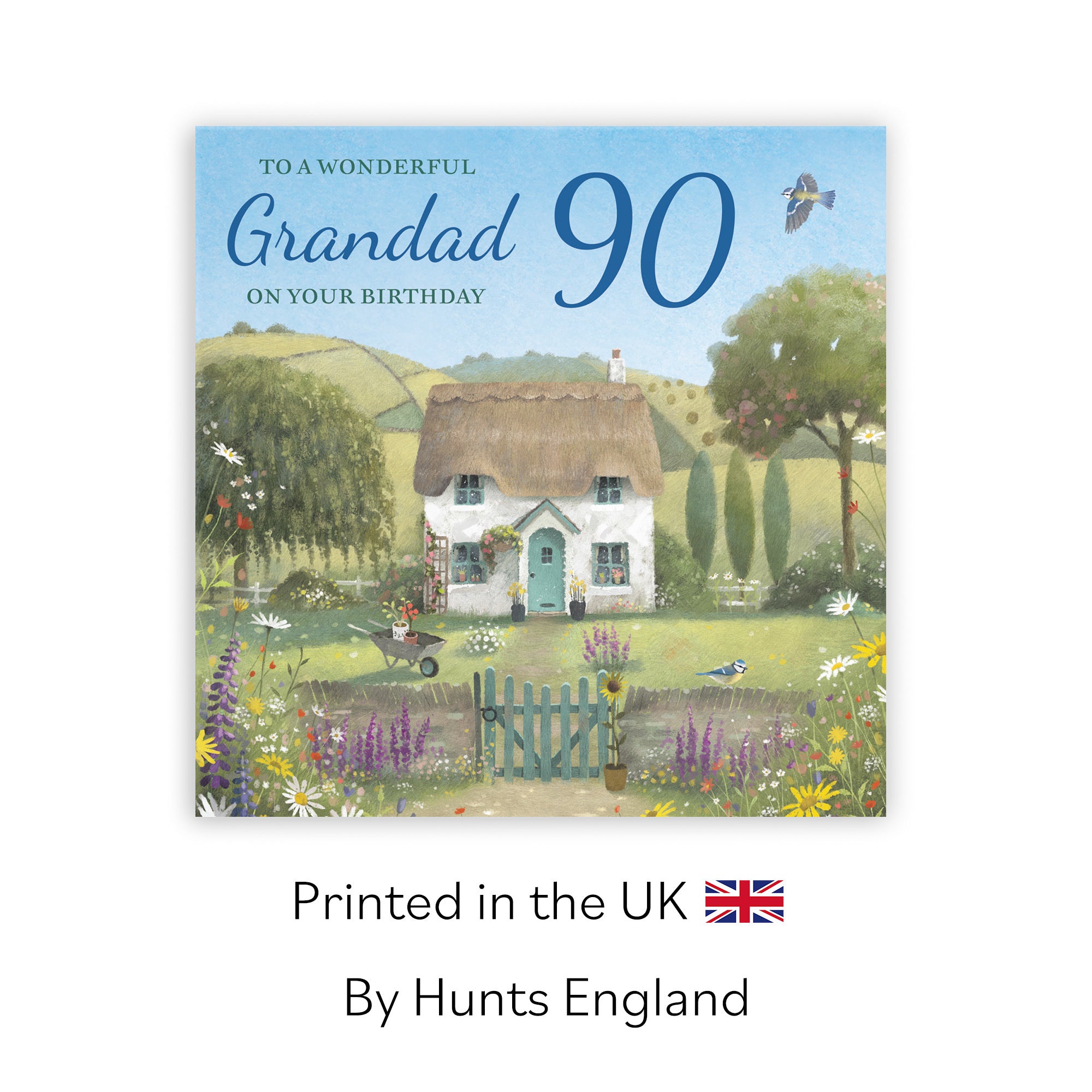 90th Grandad Birthday Card Thatched Cottage Milo's Gallery - Default Title (RT06664)