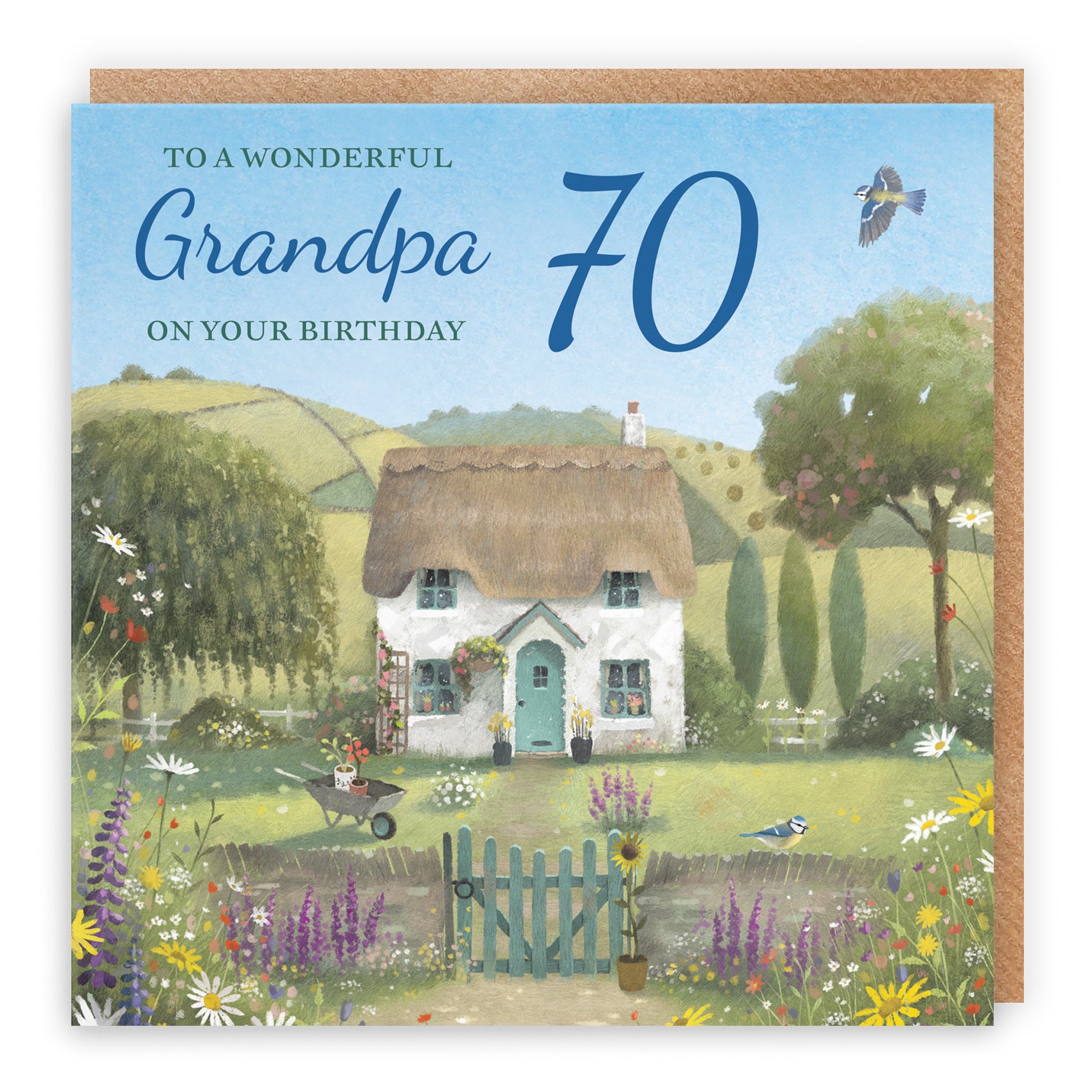 70th Grandpa Birthday Card Thatched Cottage Milo's Gallery - Default Title (RT06666)