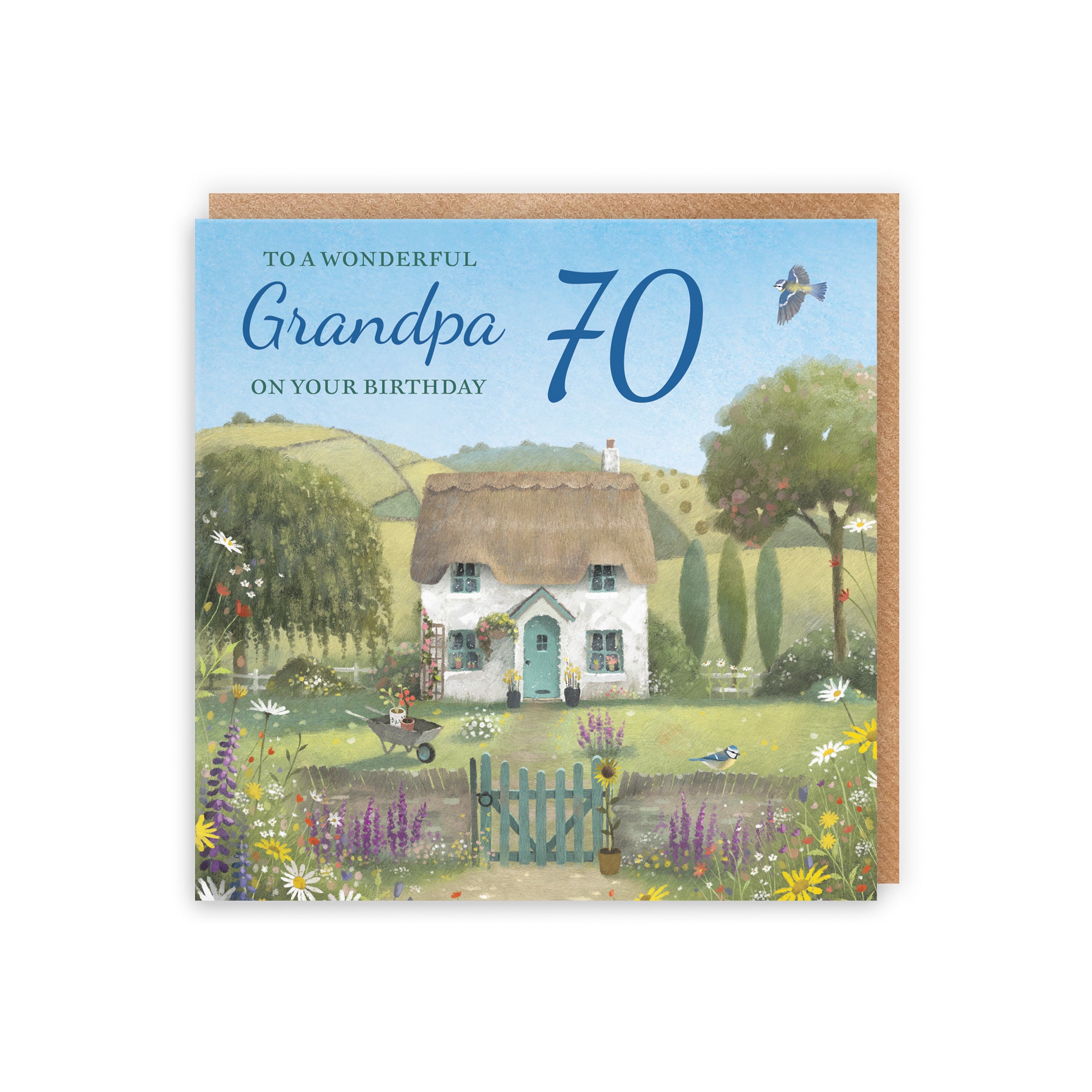 70th Grandpa Birthday Card Thatched Cottage Milo's Gallery - Default Title (RT06666)