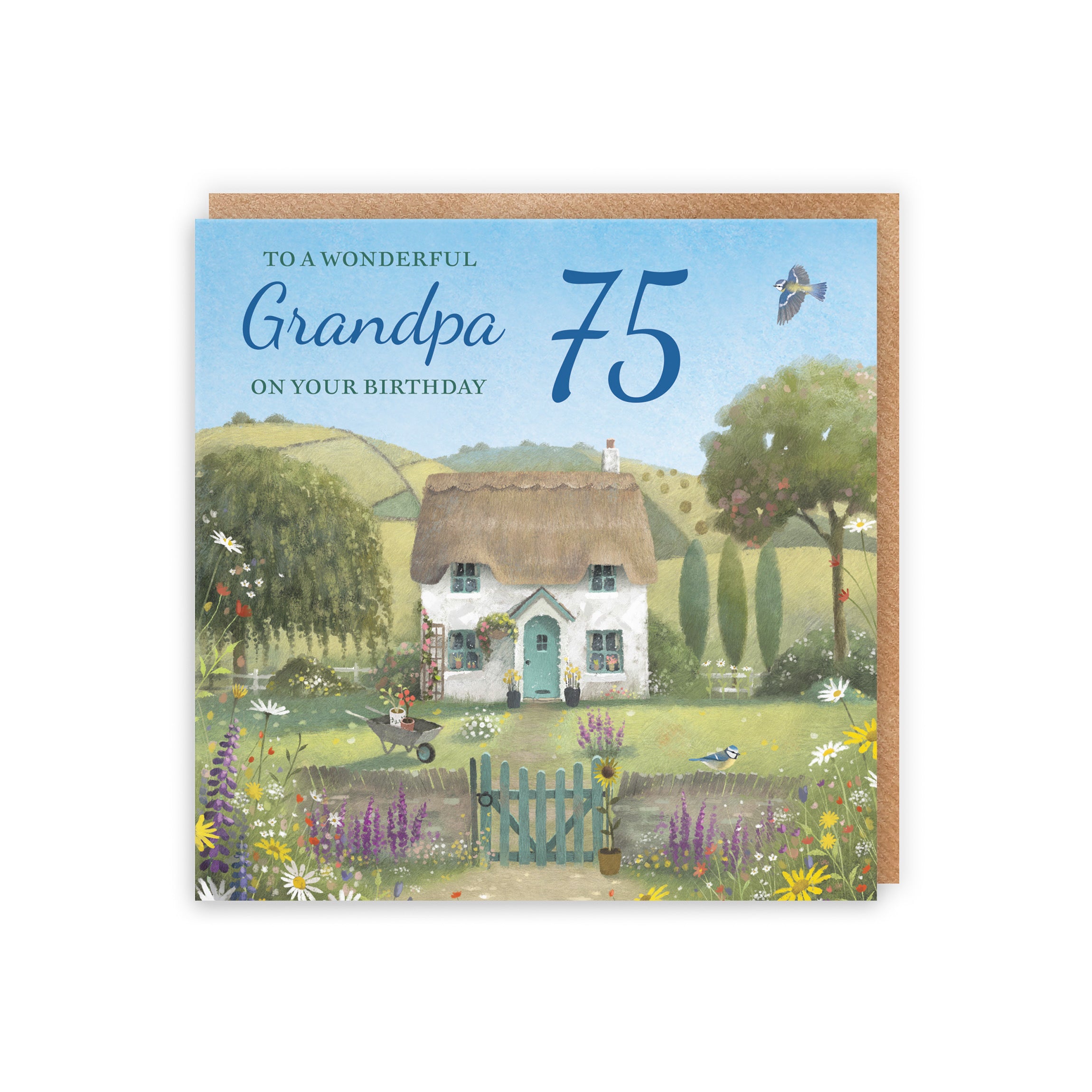 75th Grandpa Birthday Card Thatched Cottage Milo's Gallery - Default Title (RT06667)
