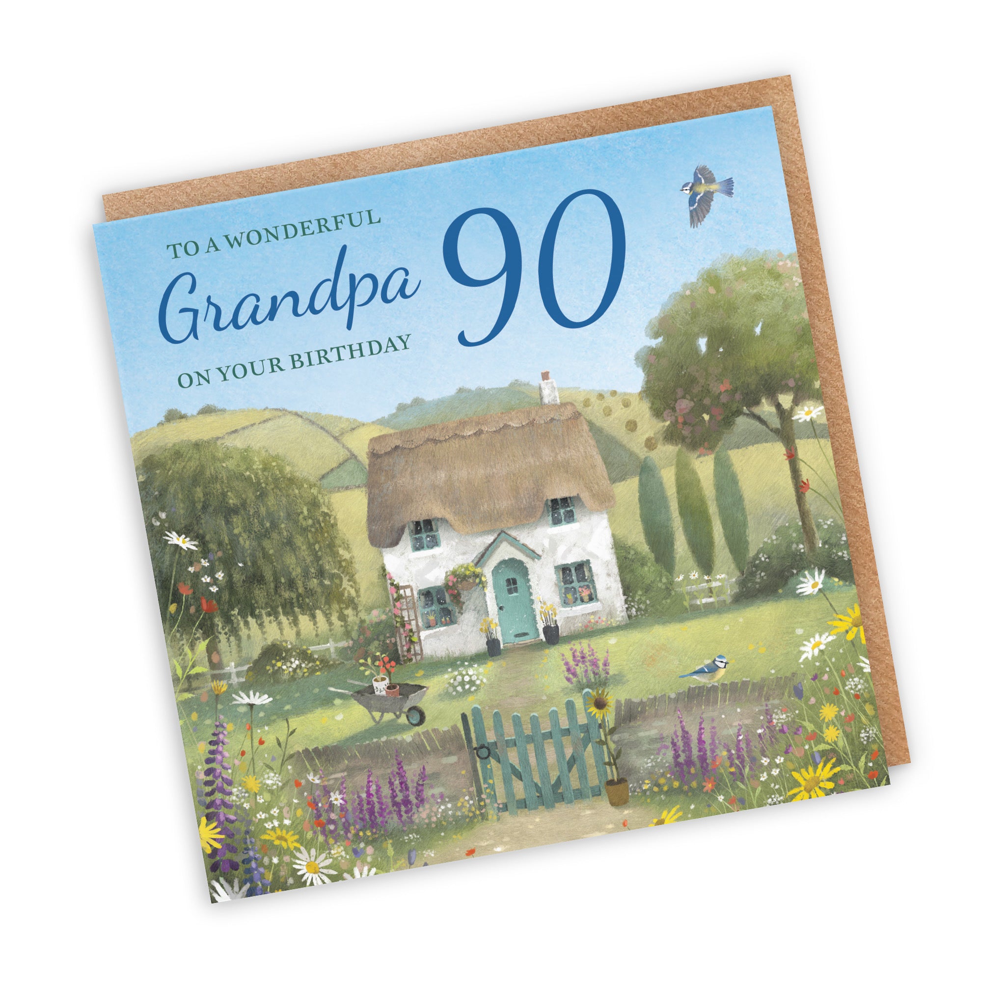90th Grandpa Birthday Card Thatched Cottage Milo's Gallery - Default Title (RT06670)