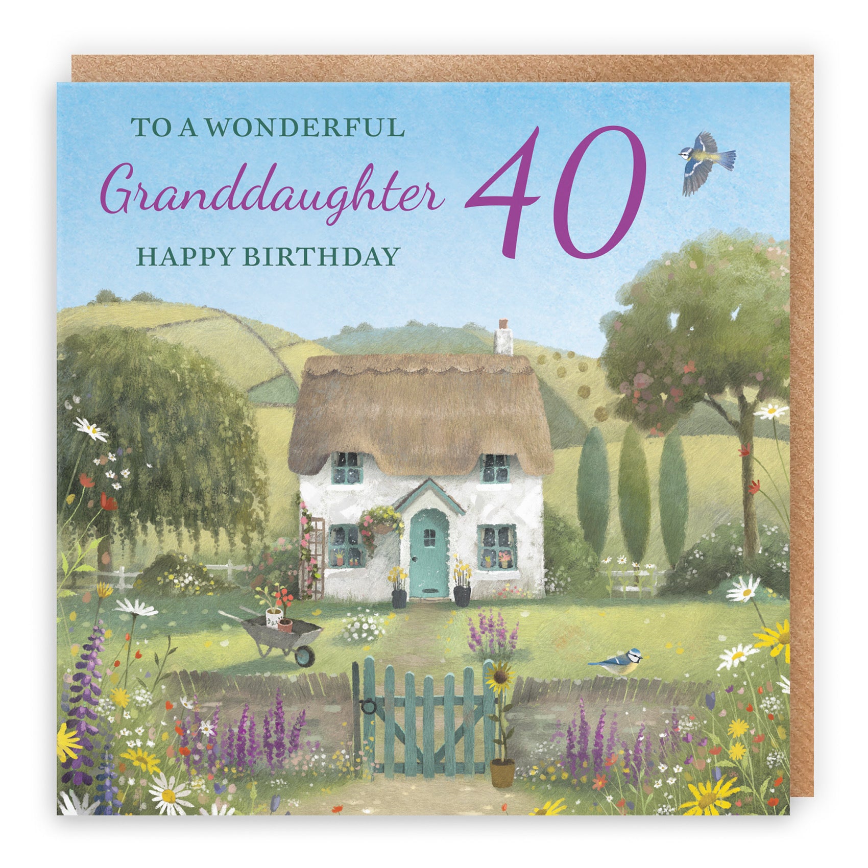 40th Granddaughter Birthday Card Thatched Cottage Milo's Gallery - Default Title (RT06675)