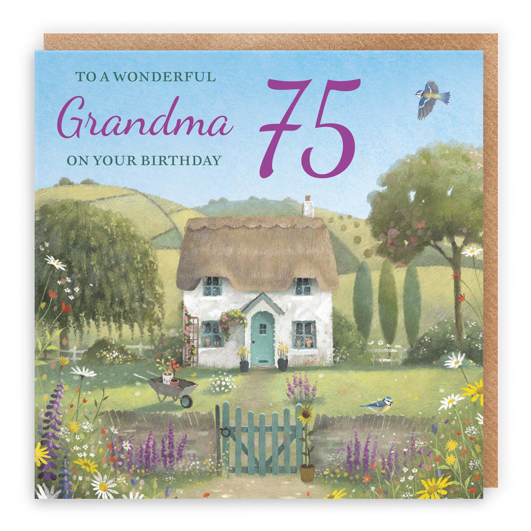 75th Grandma Birthday Card Thatched Cottage Milo's Gallery - Default Title (RT06677)
